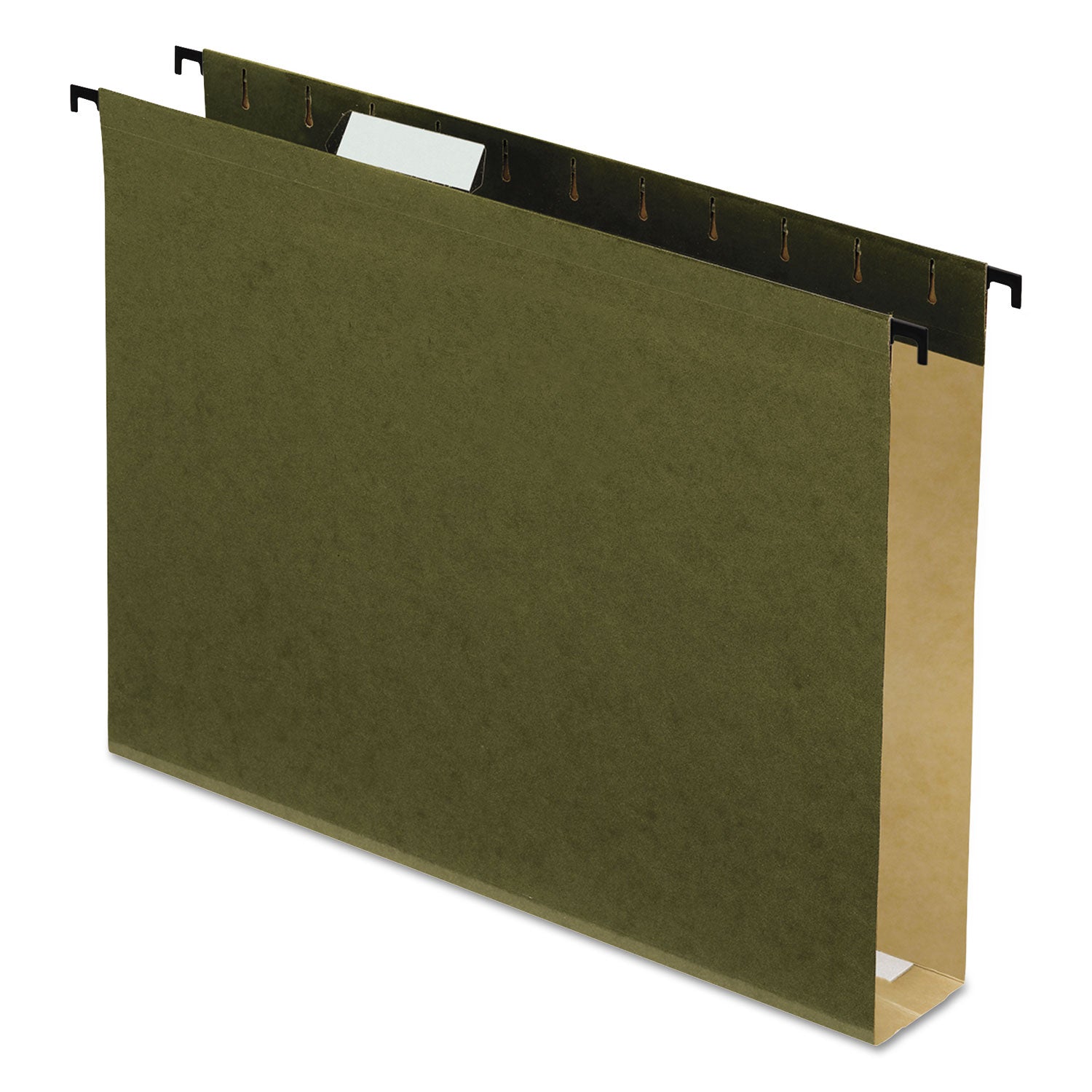 Pendaflex® Extra-Capacity SureHook Hanging Folders, 2" Capacity, Letter Size, 1/5-Cut Tabs, Standard Green, 20/Box
