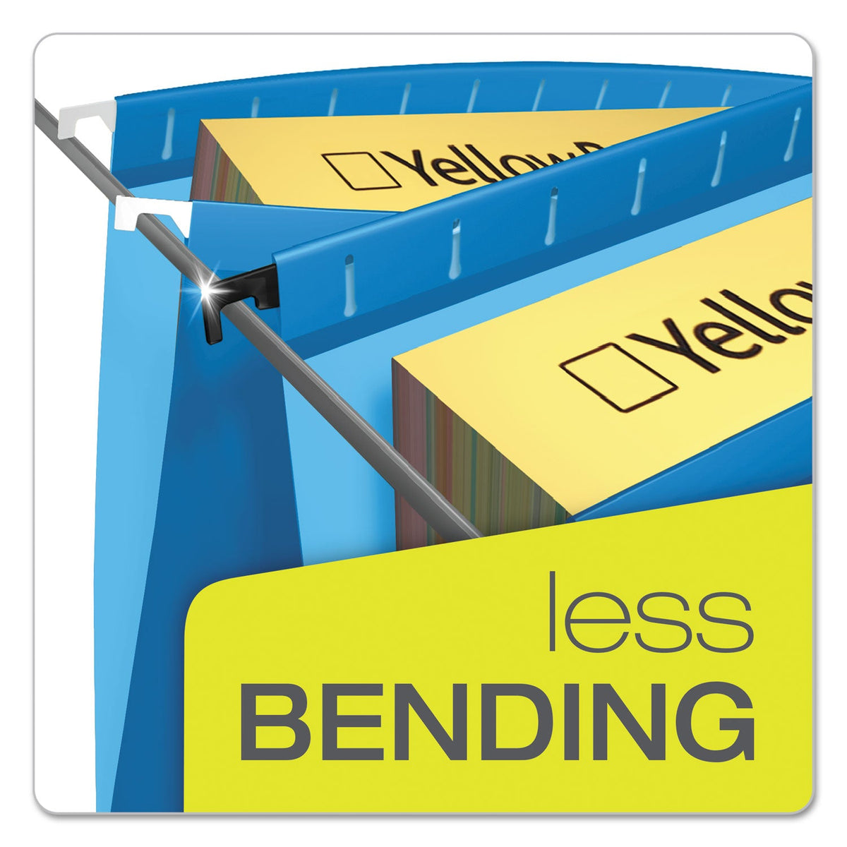 Pendaflex® SureHook Hanging Folders, Letter Size, 1/5-Cut Tabs, Blue, 20/Box