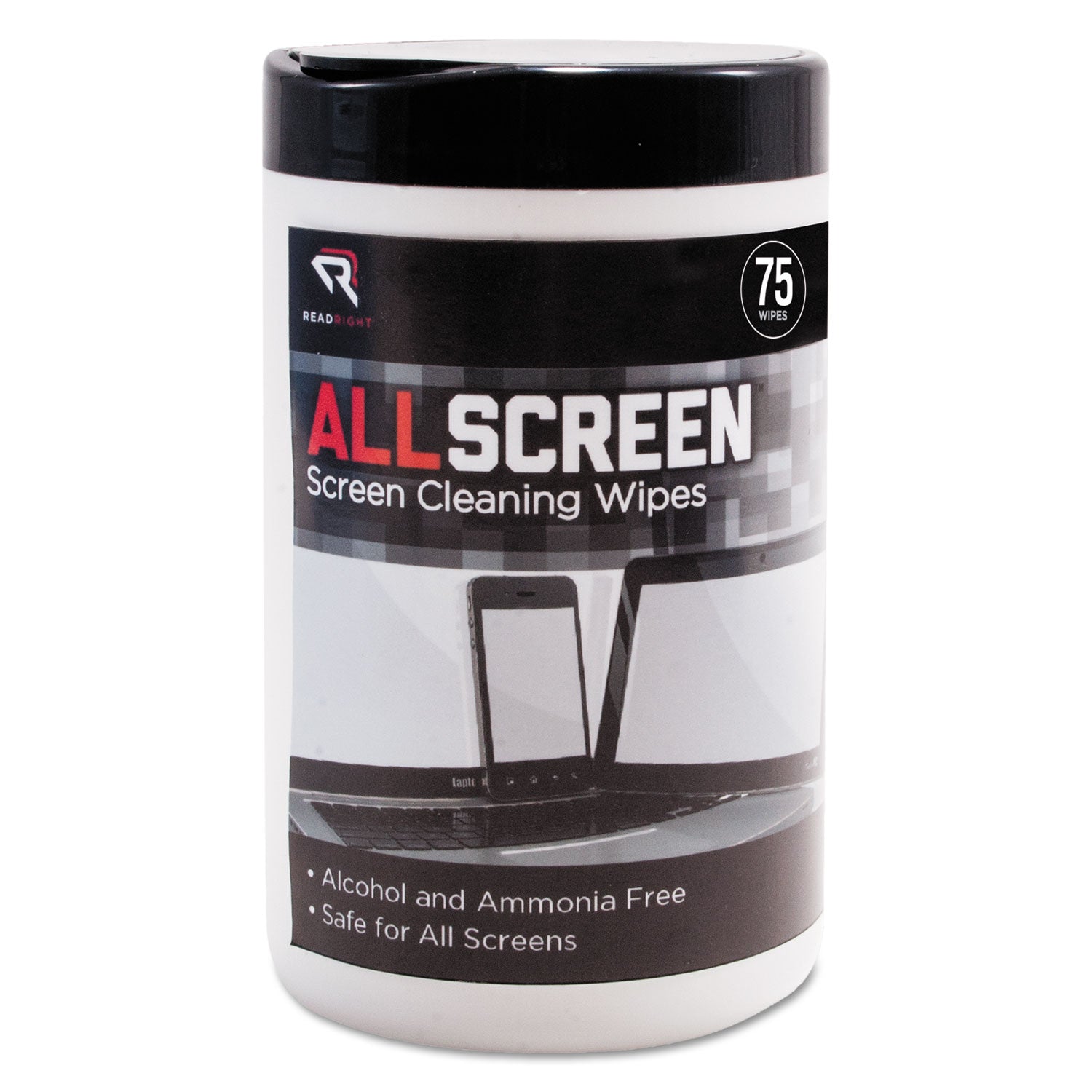 AllScreen Screen Cleaning Wipes | 75/Tub, Read Right®