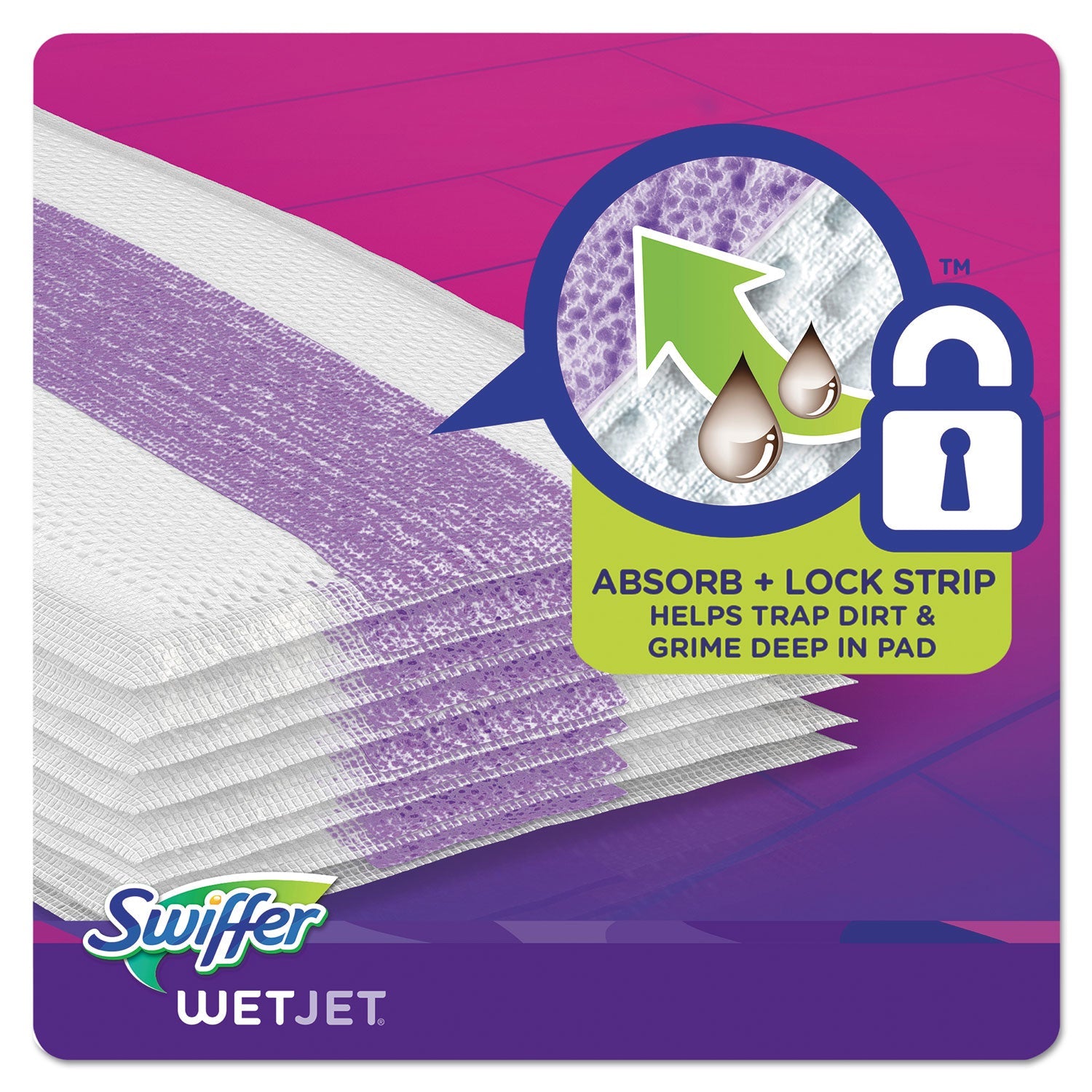 Swiffer® Wetjet System Refill Cloths, 11.3" X 5.4", White, 24/box