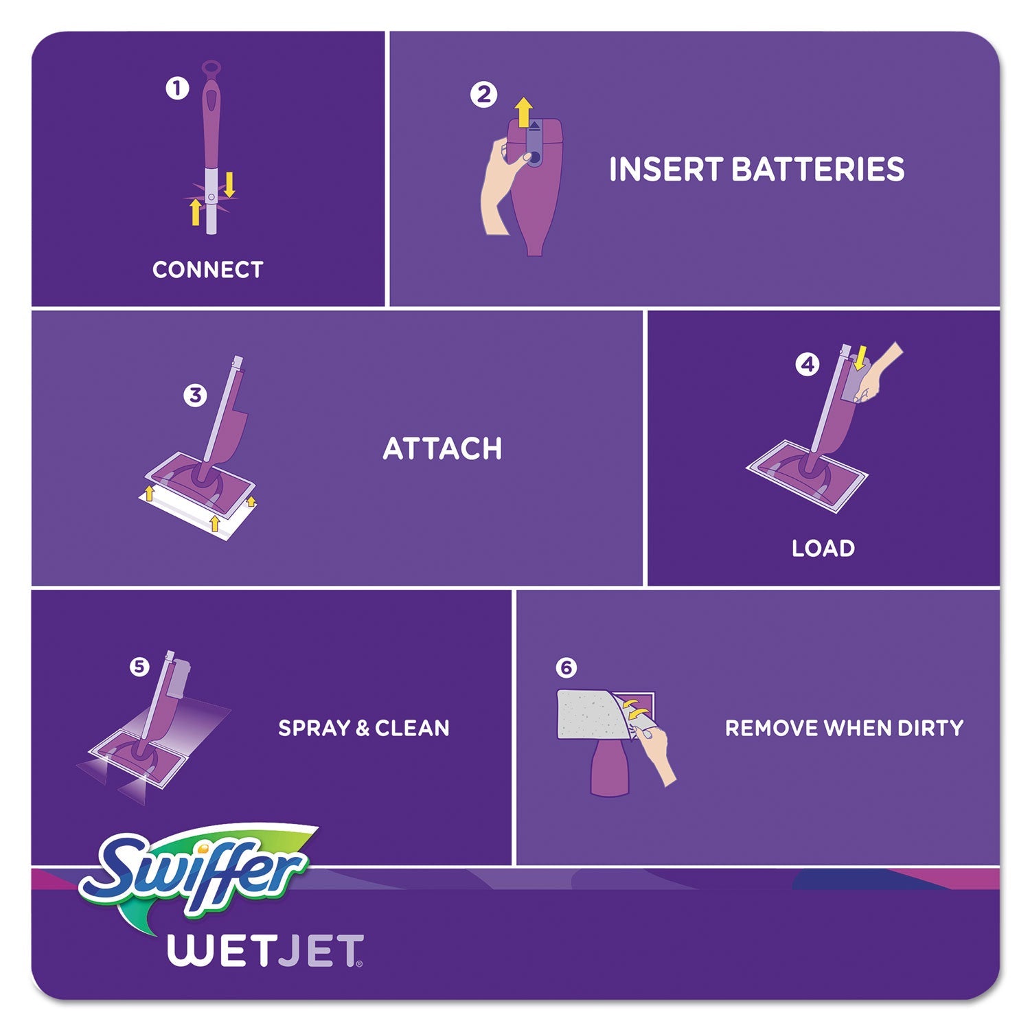 Swiffer® Wetjet System Refill Cloths, 11.3" X 5.4", White, 24/box