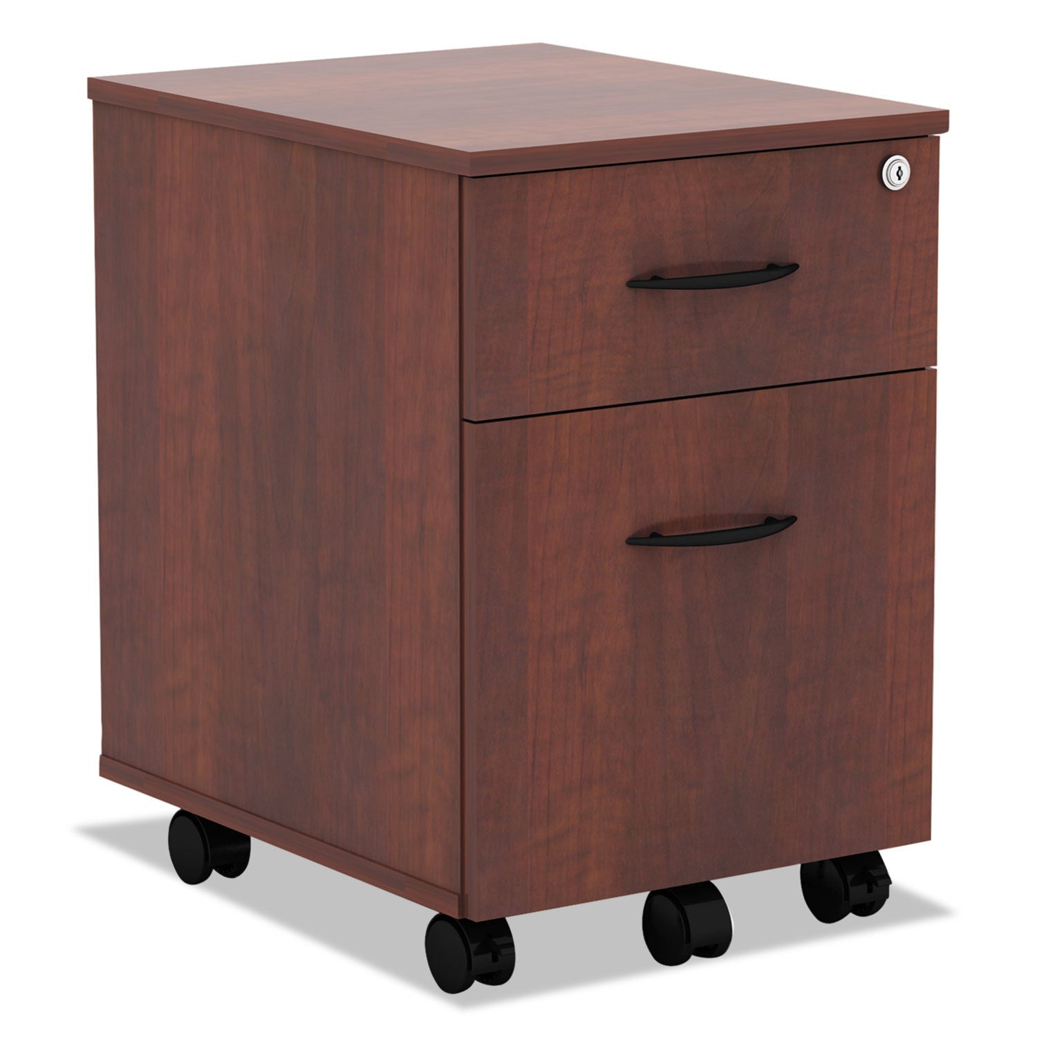 Alera® Alera Valencia Series Mobile Pedestal, Left/right, 2-Drawers: Box/file, Legal/letter, Medium Cherry, 15.88" X 19.13" X 22.88"