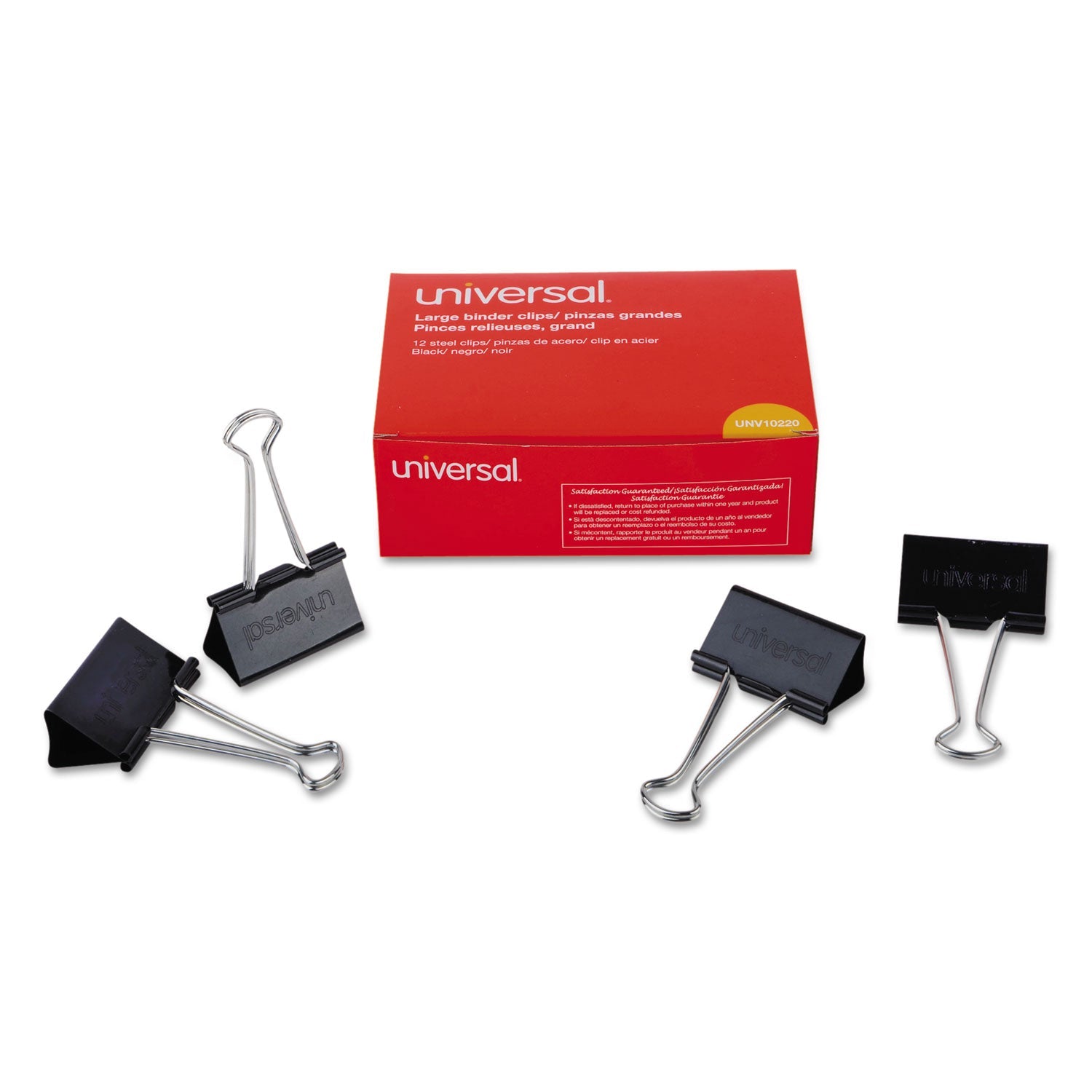 Large Binder Clips | Black/Silver, 12/Box