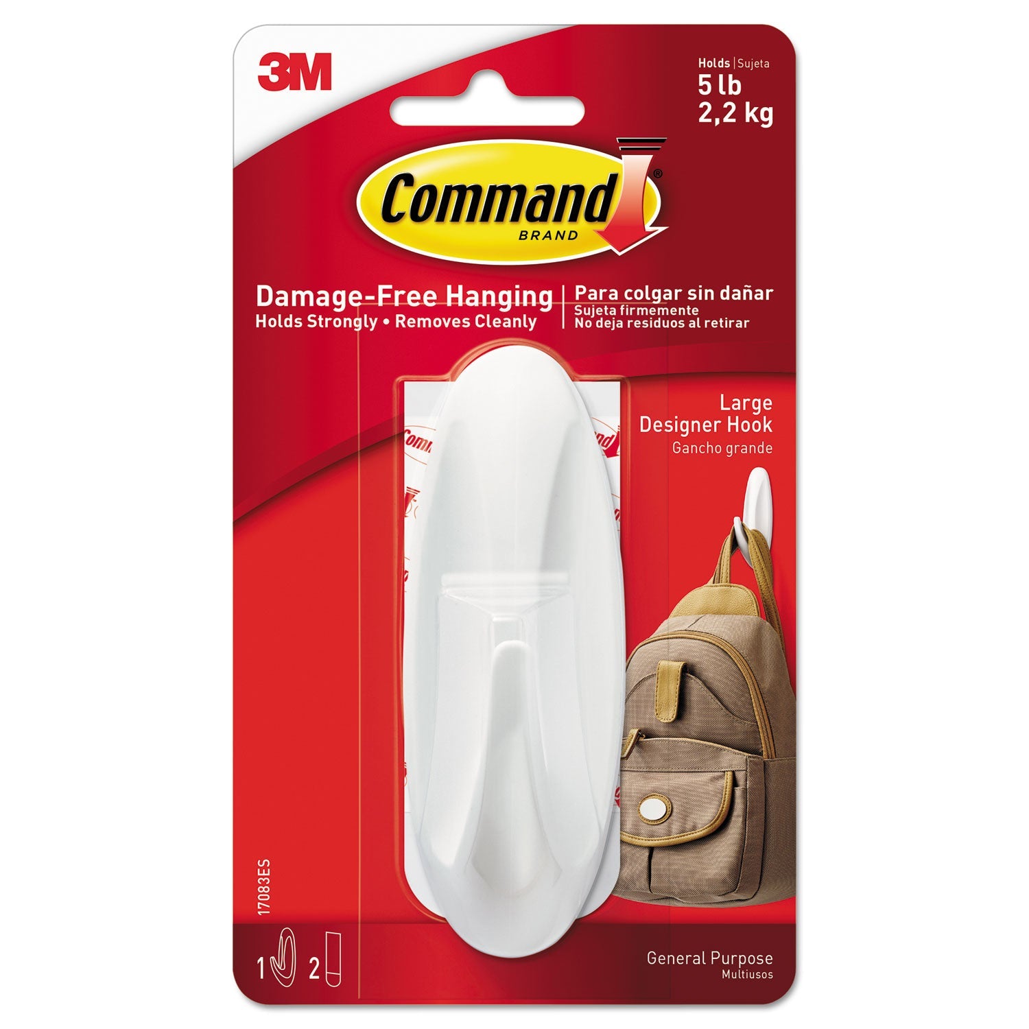 Command Large General Purpose Hook | White
