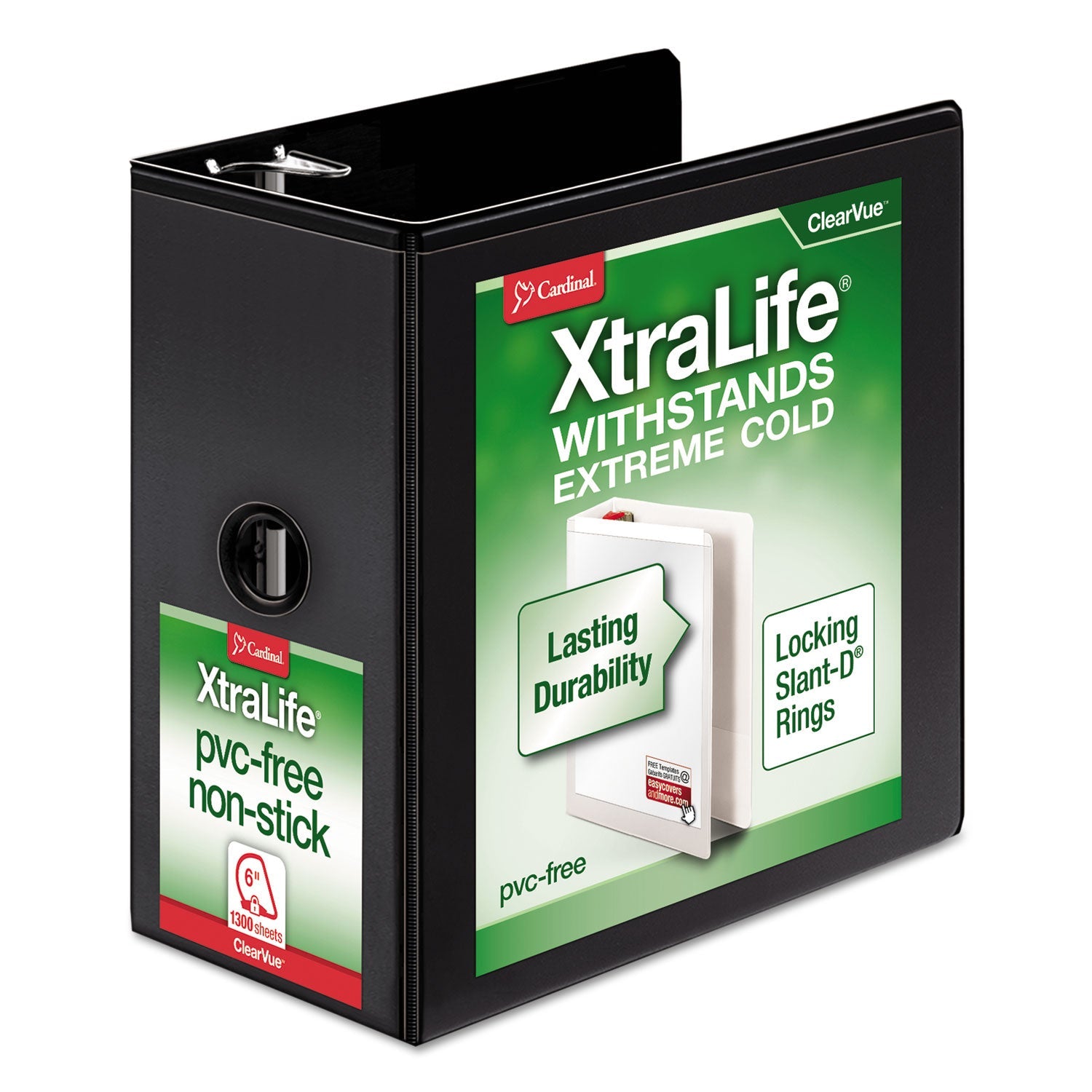 XtraLife ClearVue Slant-D Ring Binder | 6" Blk