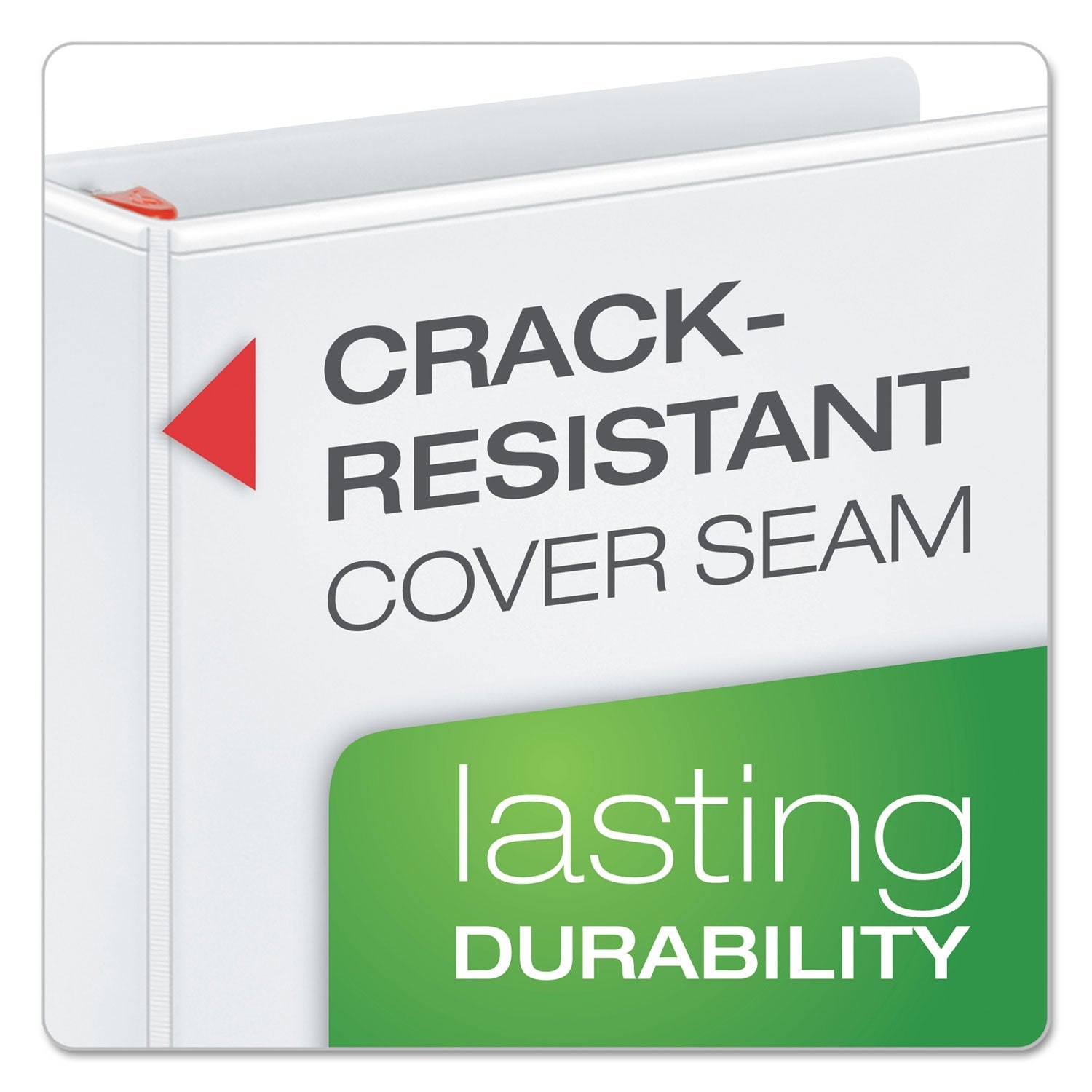 Cardinal® XtraLife ClearVue Non-Stick Slant-D Ring Binder, 3 Rings, 2" Capacity, 11 x 8.5, White
