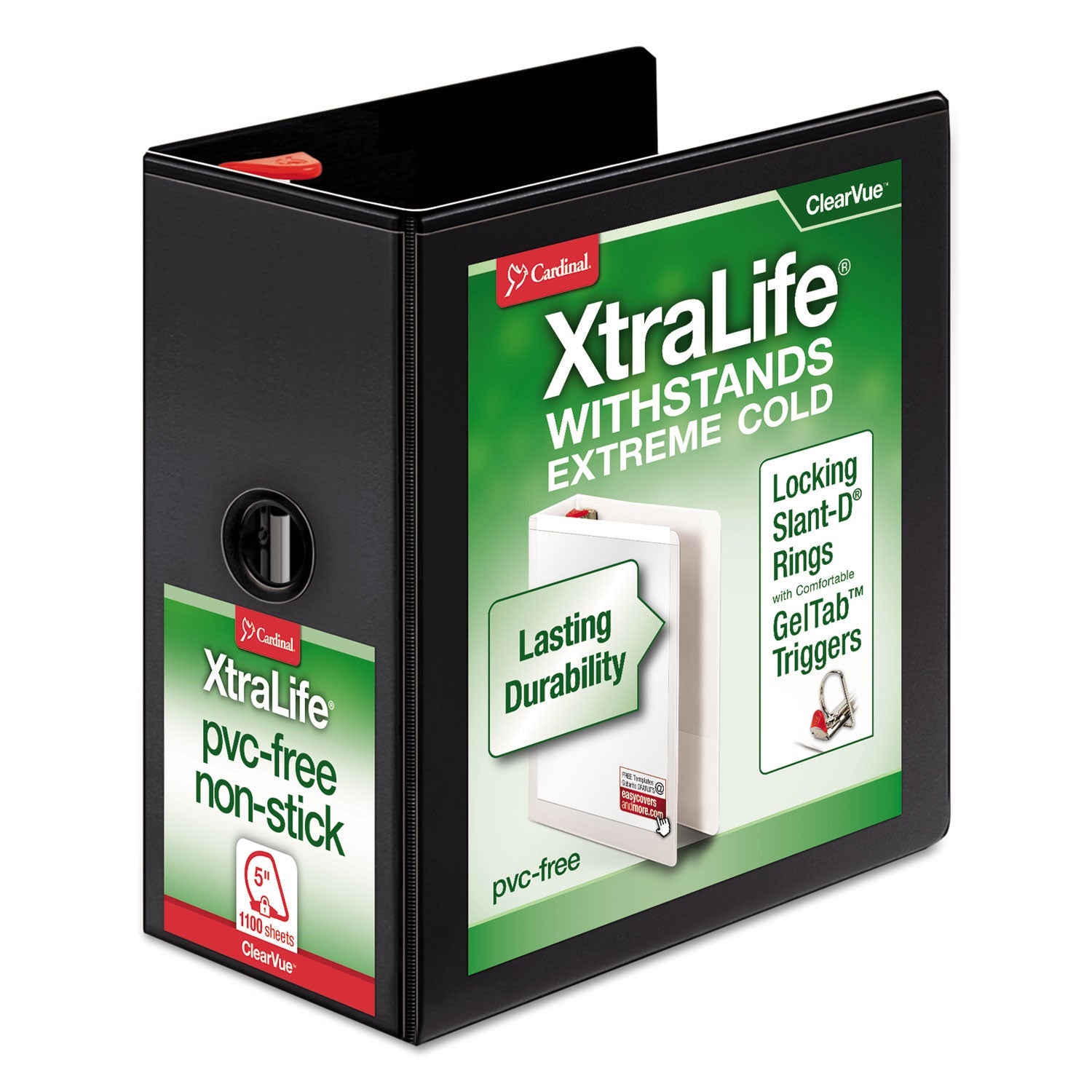XtraLife ClearVue Slant-D Ring Binder | 5" Blk