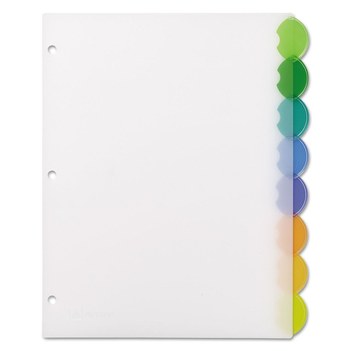 Avery® Insertable Style Edge Tab Plastic Dividers, 8-Tab, 11 X 8.5, Translucent, 1 Set