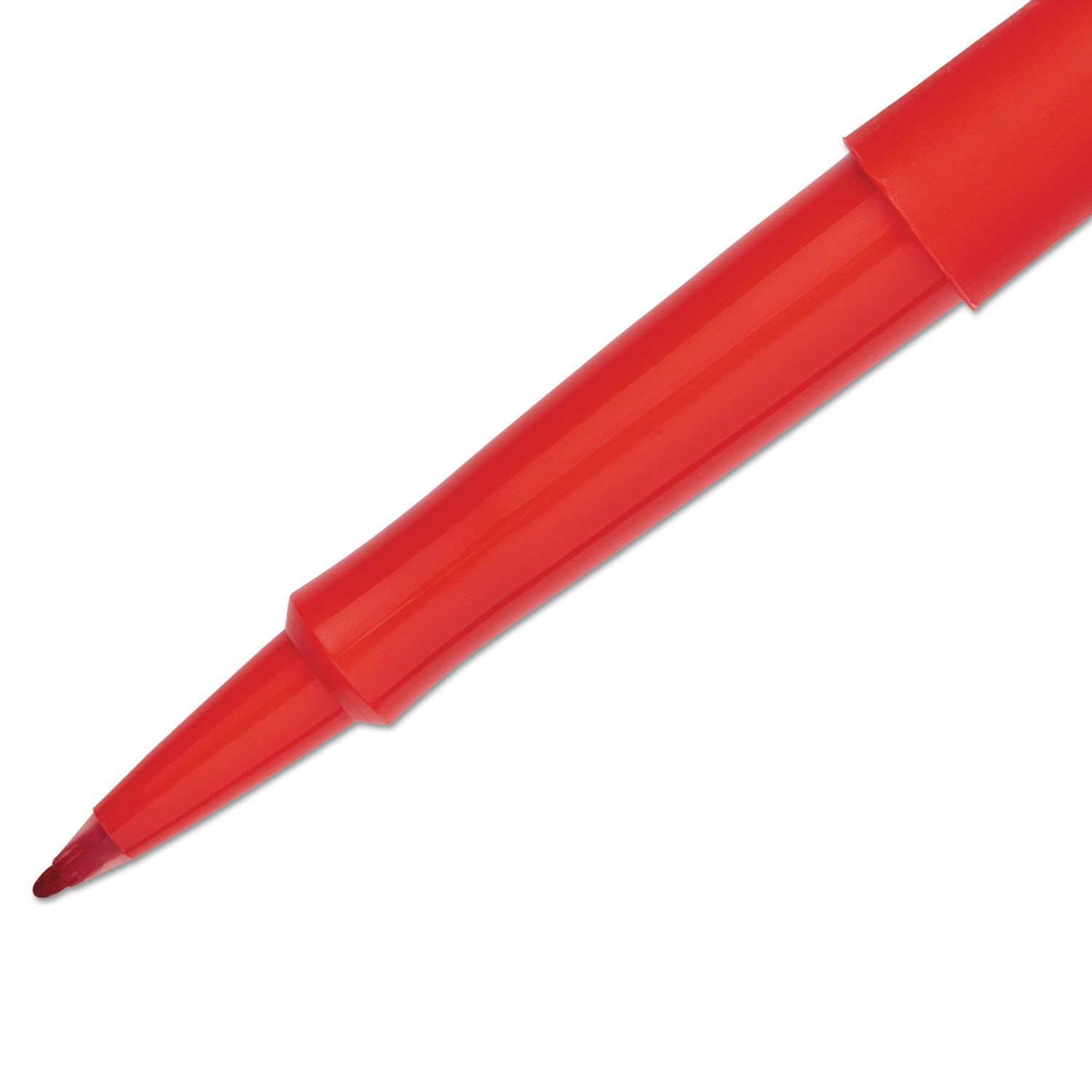 Paper Mate® Point Guard Flair Felt Tip Porous Point Pen, Stick, Medium 0.7 Mm, Red Ink, Red Barrel, Dozen