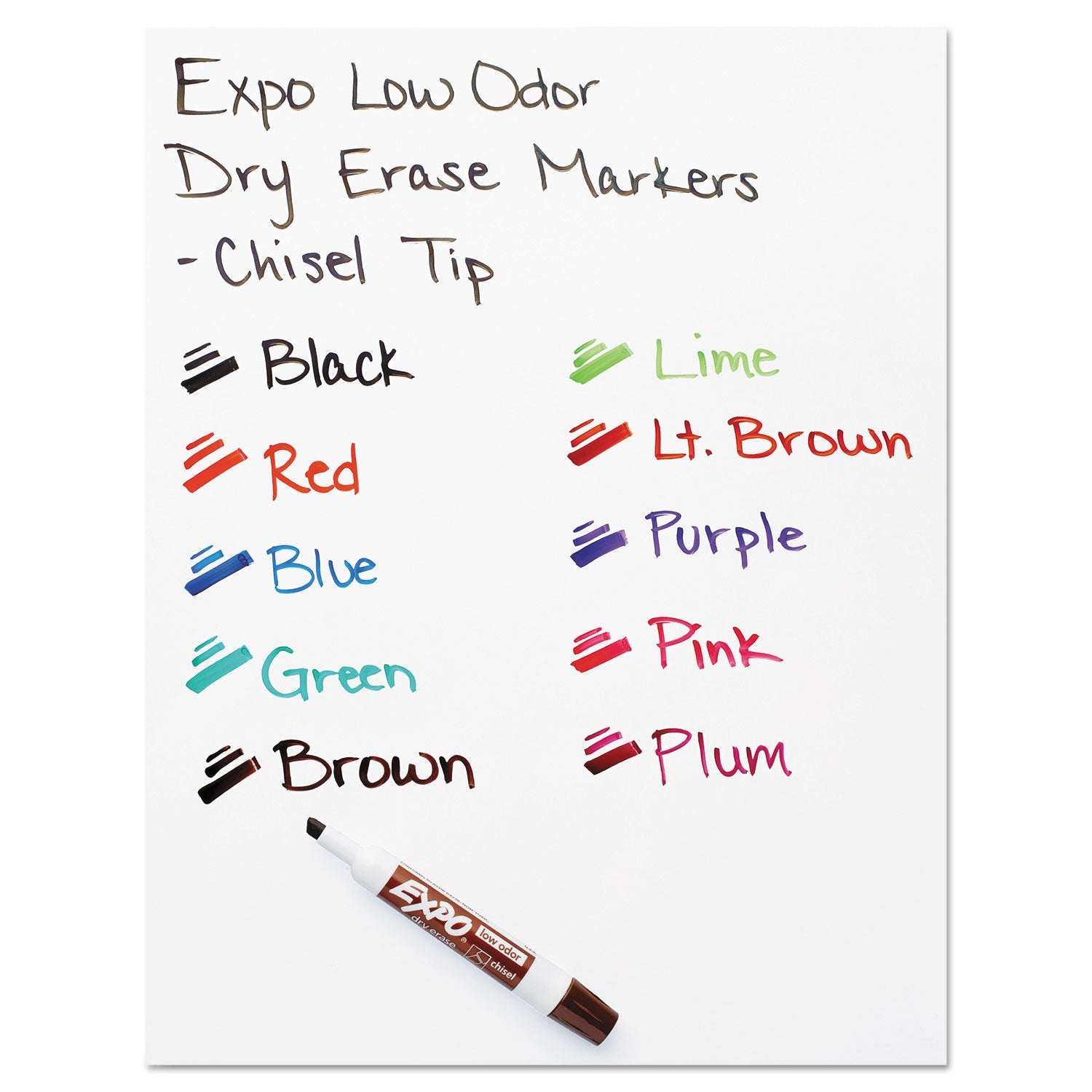 EXPO® Low-Odor Dry-Erase Marker Value Pack, Broad Chisel Tip, Black, 36/Box