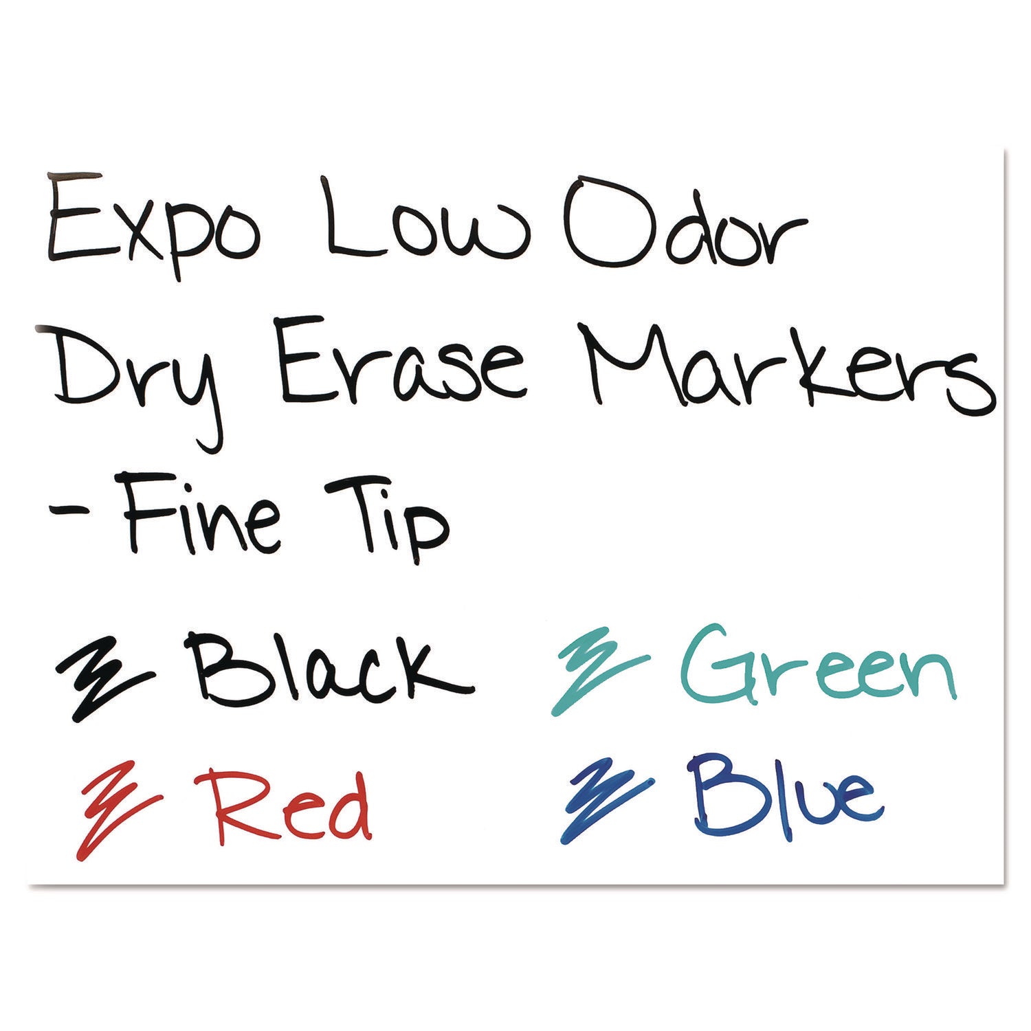EXPO® Low-Odor Dry-Erase Marker, Fine Bullet Tip, Blue, Dozen