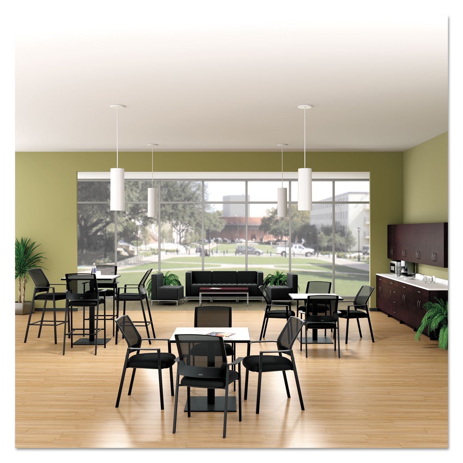 Alera® Alera QUB Series Armless L Sectional, Center Seat, 26.38" x 26.38" x 30.5", Black