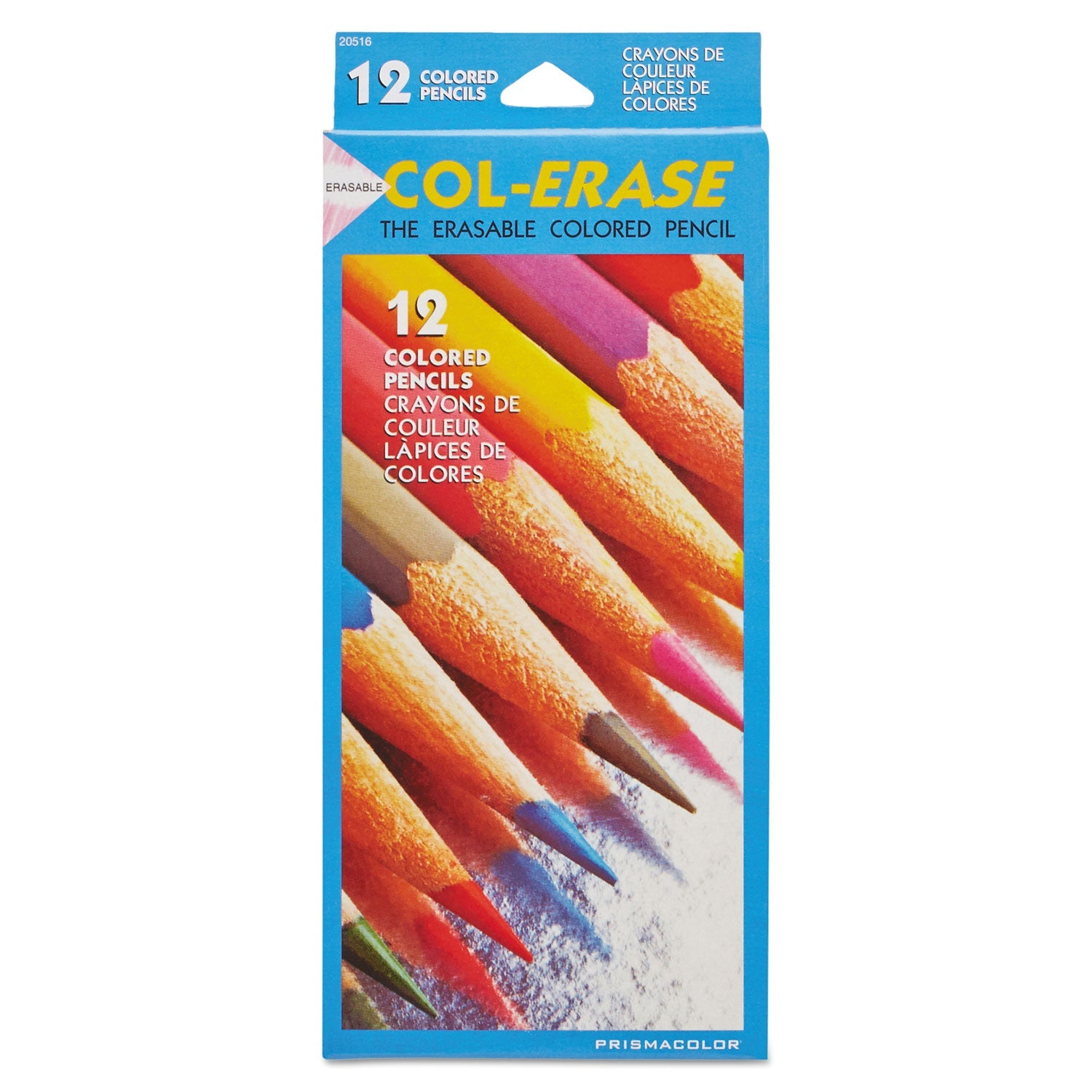 Prismacolor® Col-Erase Pencil with Eraser, 0.7 mm, 2B, Assorted Lead and Barrel Colors, Dozen