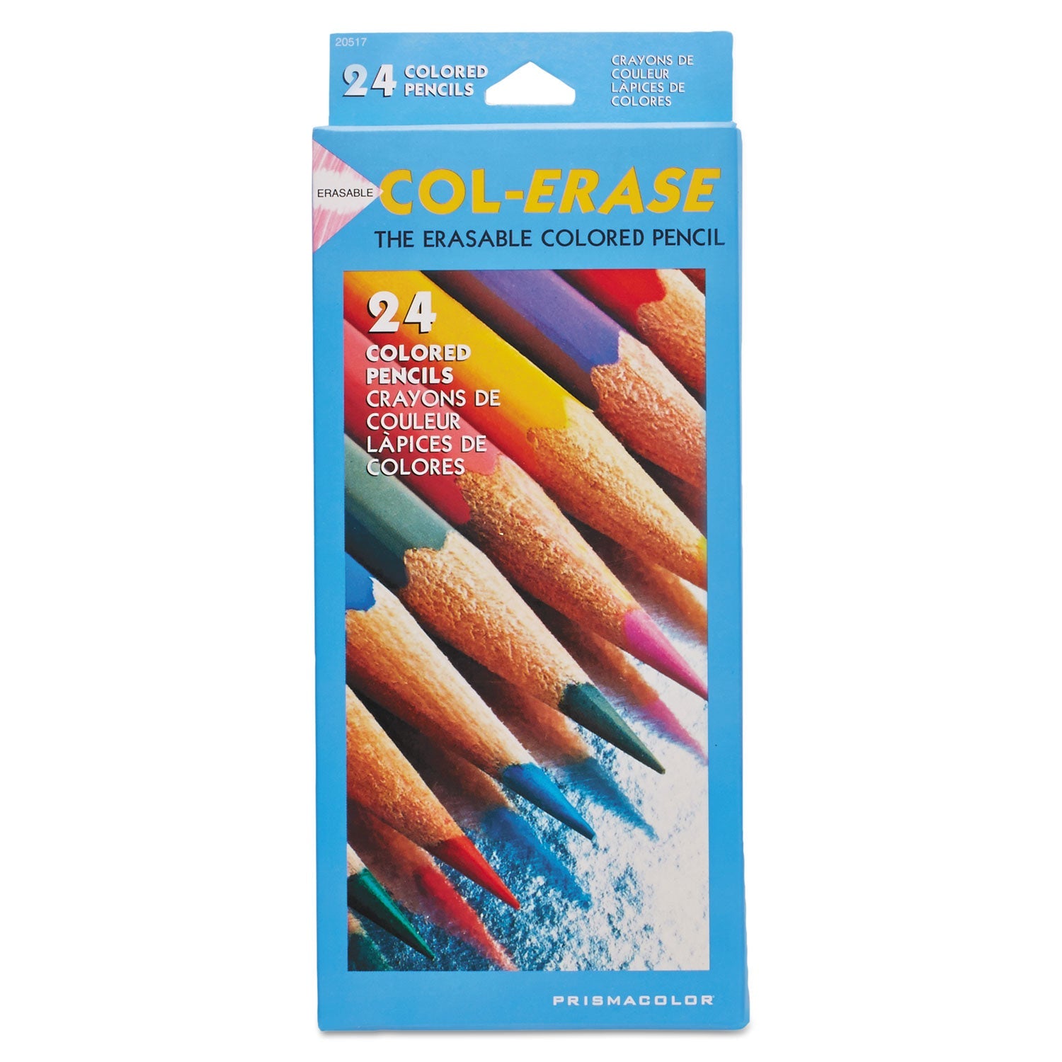 Prismacolor® Col-Erase Pencil with Eraser, 0.7 mm, 2B, Assorted Lead and Barrel Colors, 24/Pack