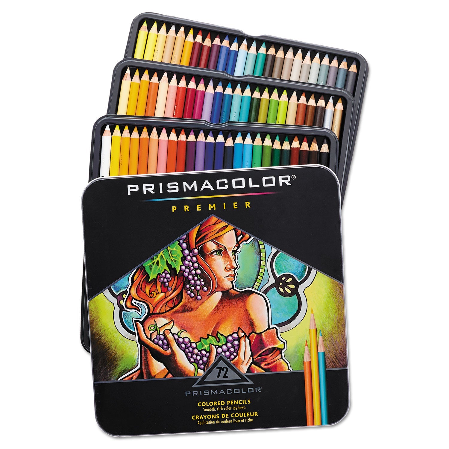 Prismacolor® Premier Colored Pencil, 0.7 mm, 2H (#4), Assorted Lead and Barrel Colors, 72/Pack