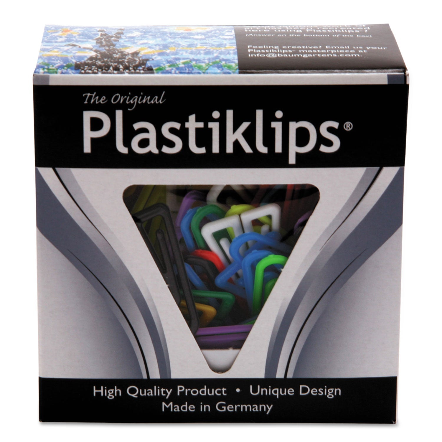 Baumgartens® Plastiklips Paper Clips, Large, Smooth, Assorted Colors, 200/Box