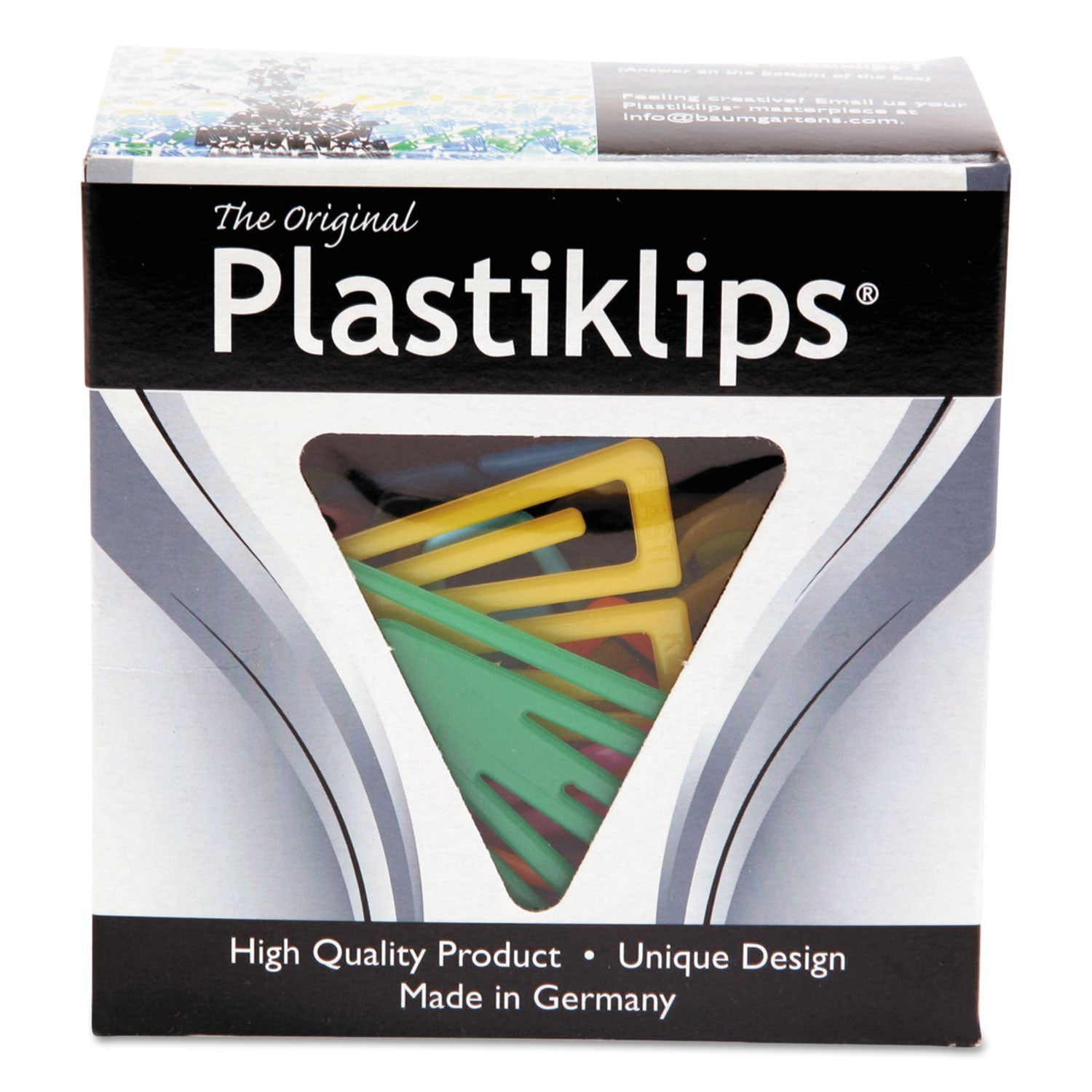Baumgartens® Plastiklips Paper Clips, Extra Large, Smooth, Assorted Colors, 50/Box