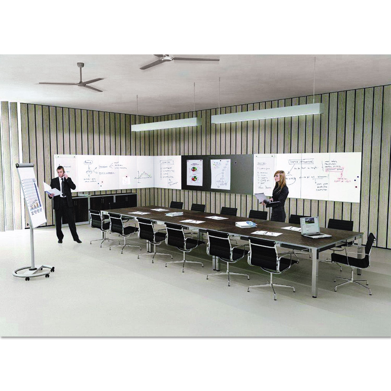 MasterVision® Magnetic Dry Erase Tile Board, 29.5" x 45", White Surface