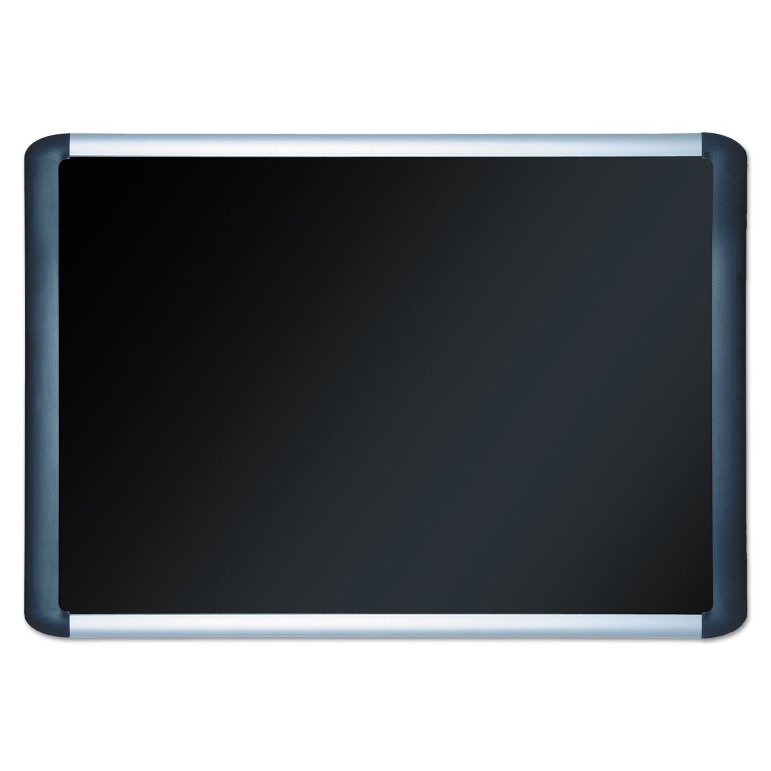 MasterVision® Soft-touch Bulletin Board, 48" x 36", Black Surface, Black/Satin Aluminum Frame