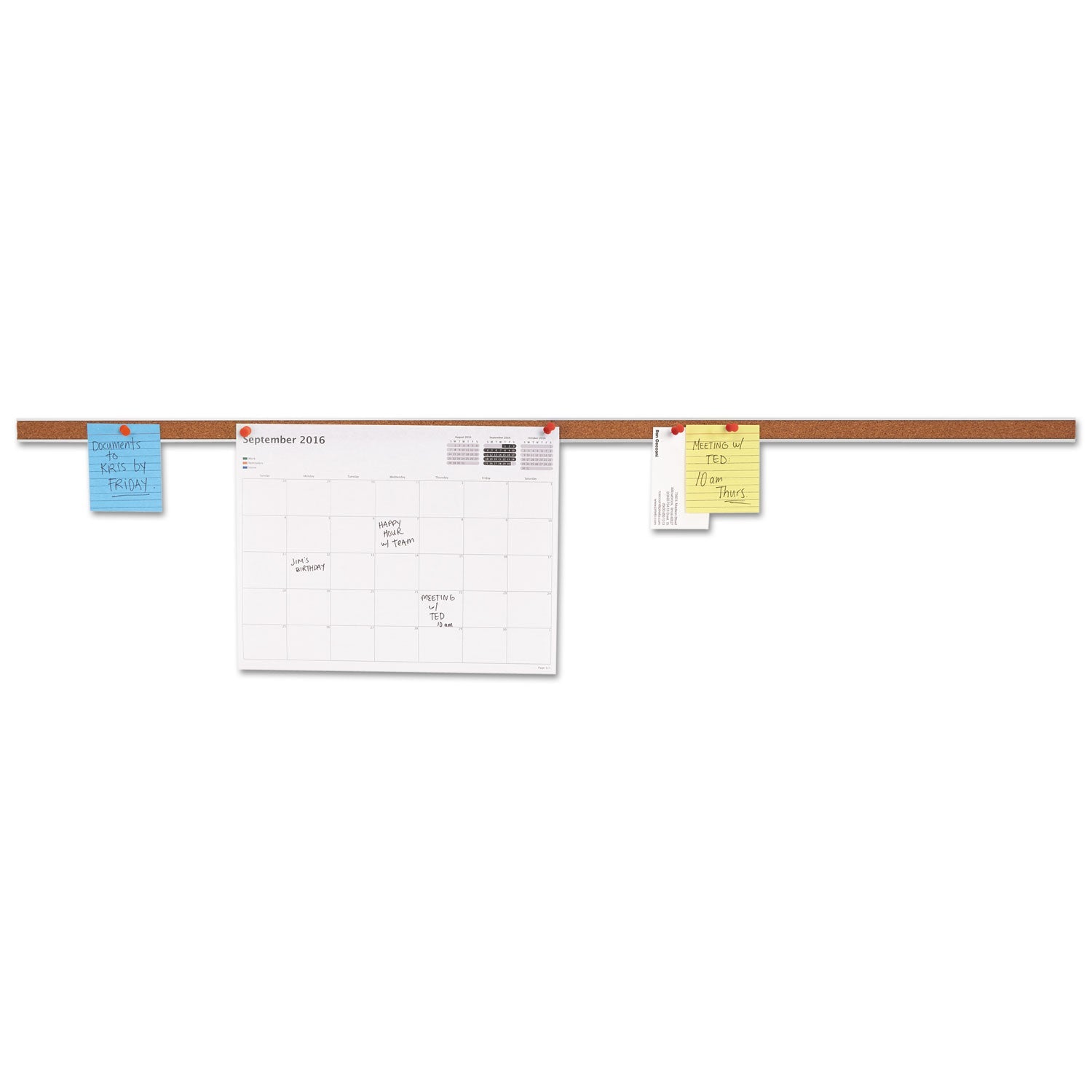 Cork Bulletin Bar | 36" | Brown/Silver