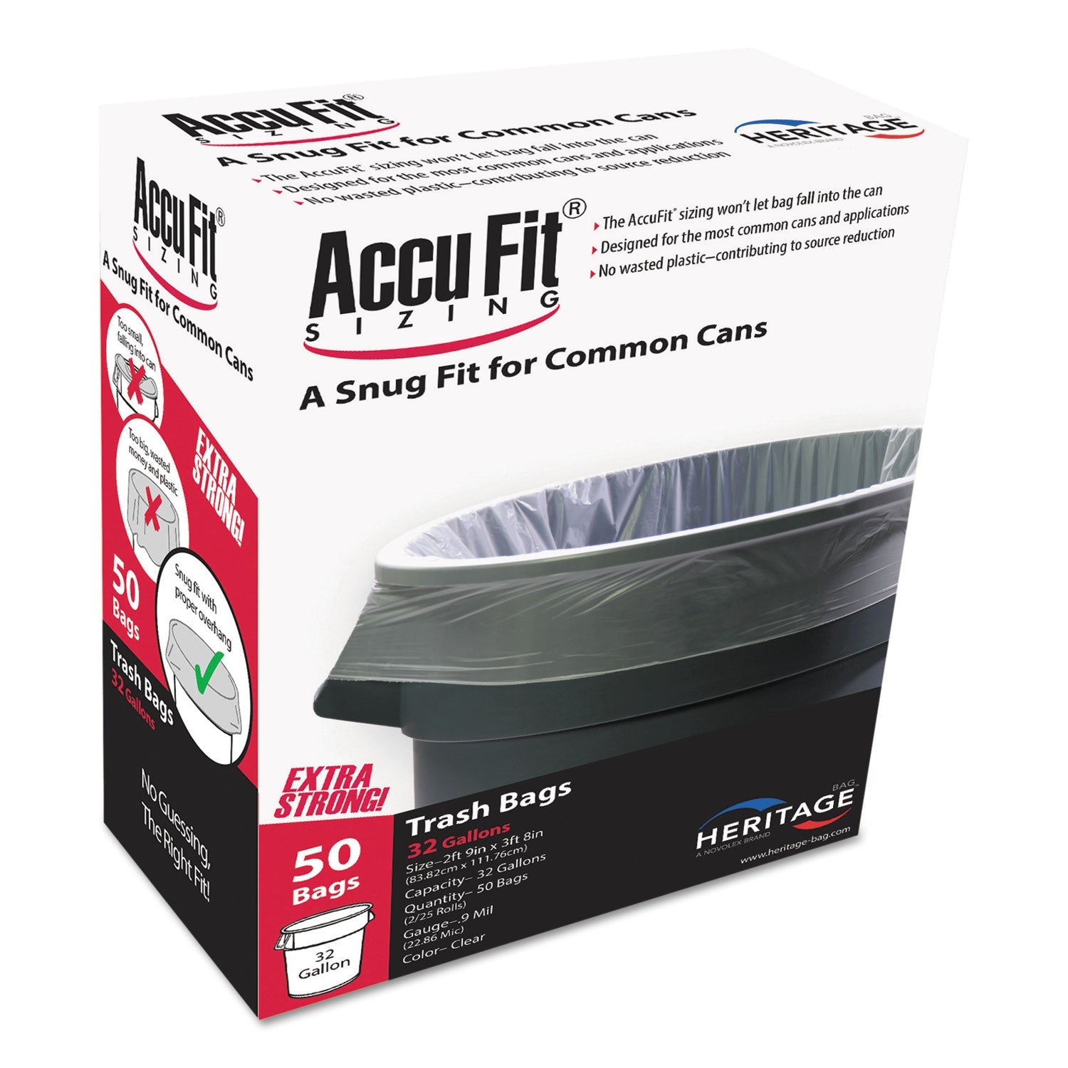 AccuFit Low Density Can Liners | 55 Gal Clear