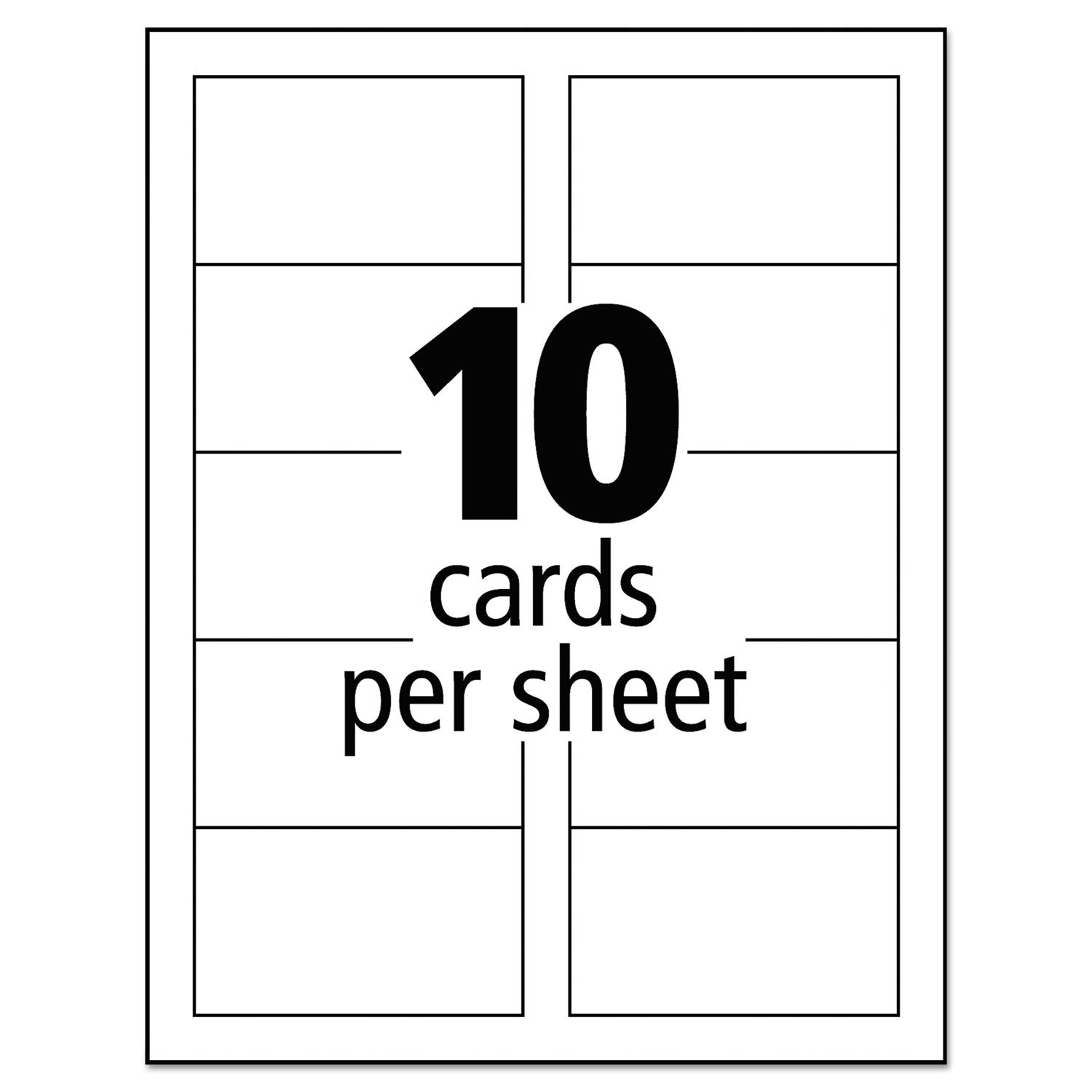 Avery® True Print Clean Edge Business Cards, Inkjet, 2 X 3.5, Glossy White, 200 Cards, 10 Cards Sheet, 20 Sheets/pack