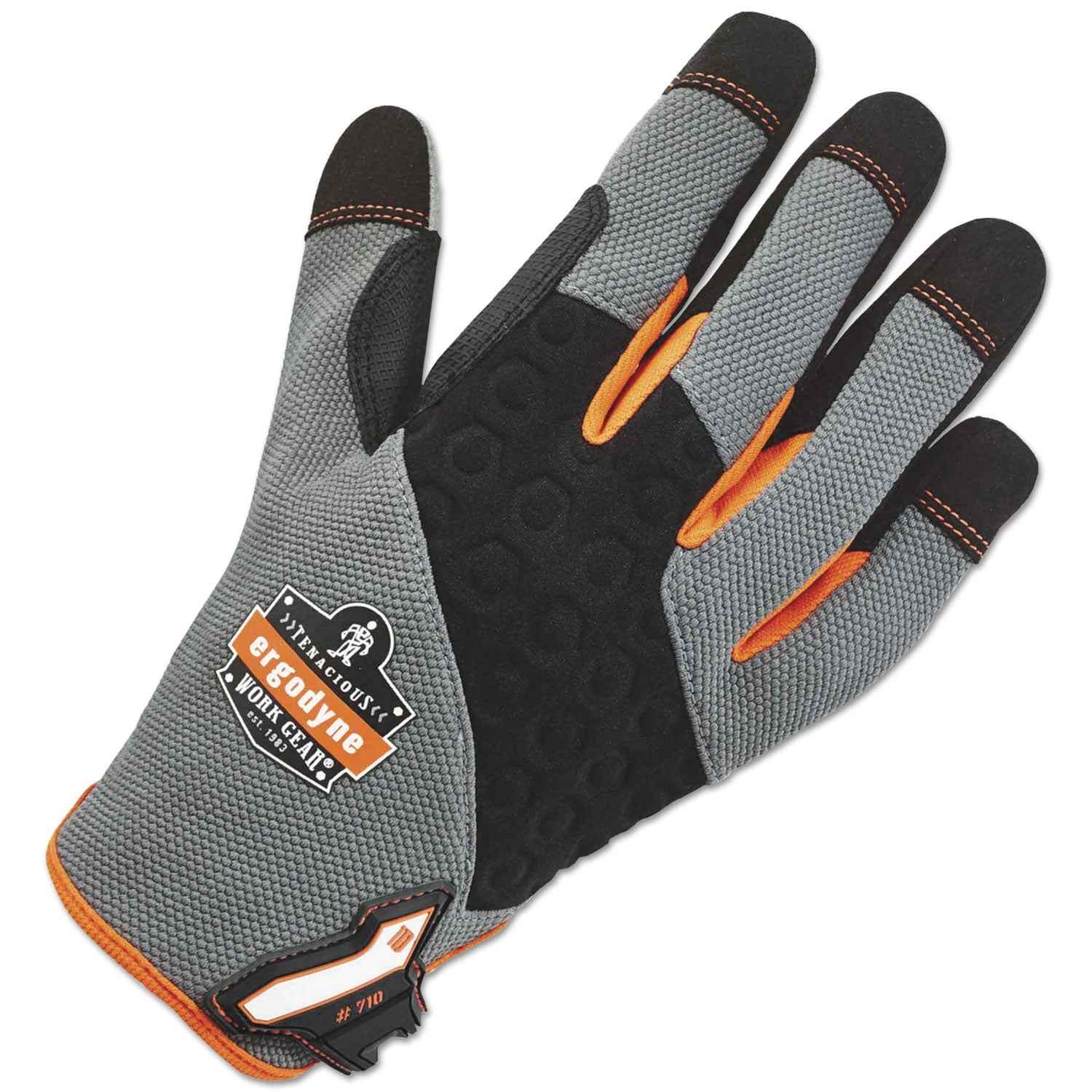 ergodyne® Proflex 710 Heavy-Duty Utility Gloves, Gray, Large, 1 Pair