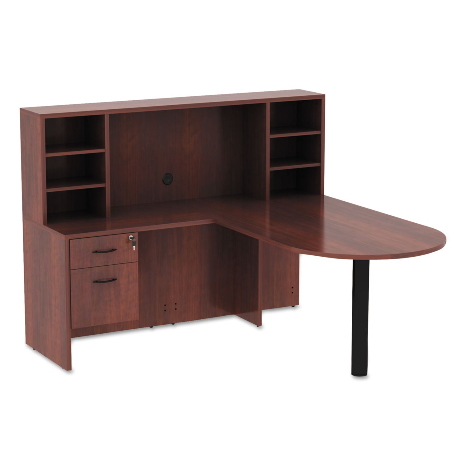 Alera® Alera Valencia Series D-Top Desk, 71" X 35.5" X 29.63", Medium Cherry