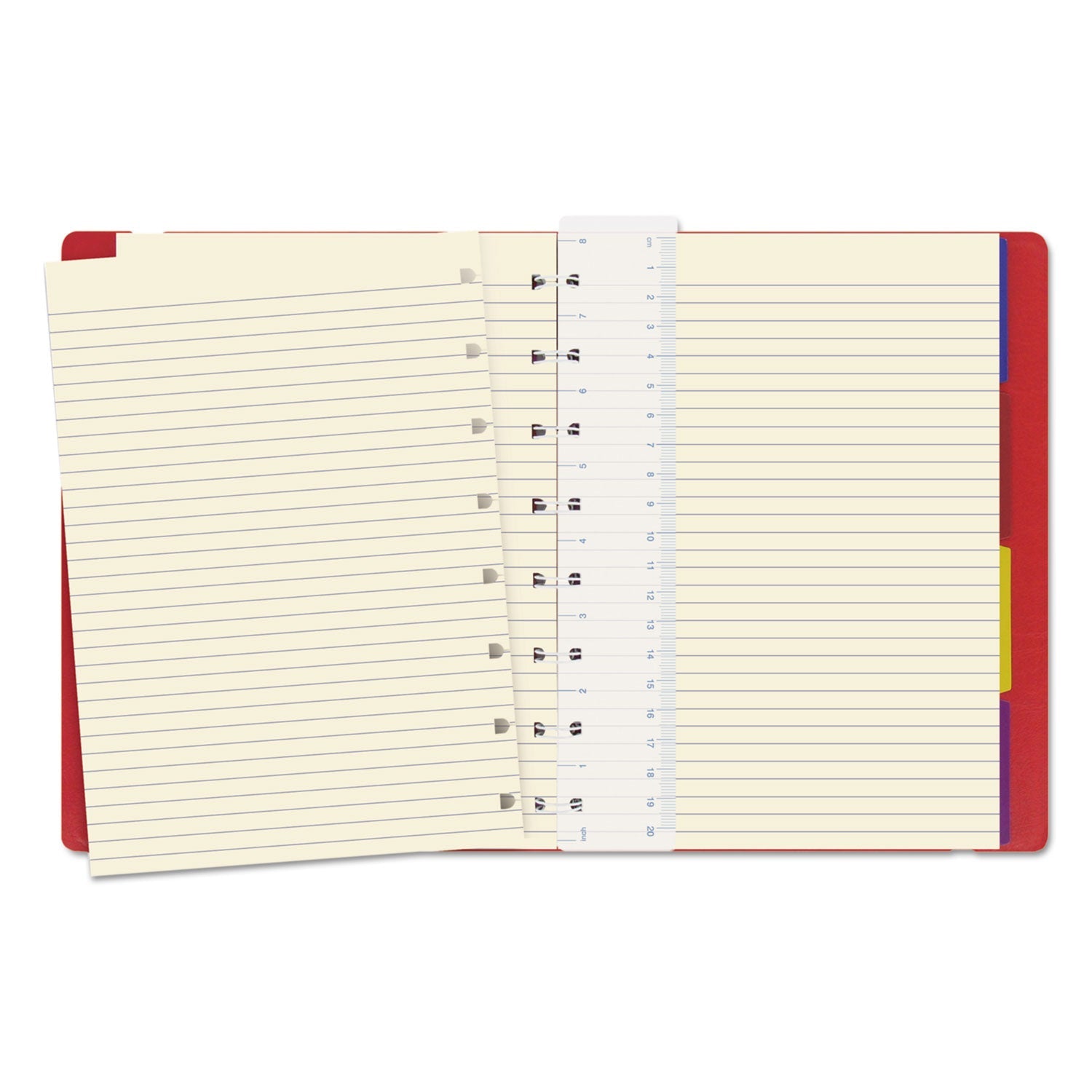 Filofax® Notebook, 1-Subject, Medium/College Rule, Red Cover, (112) 8.25 x 5.81 Sheets - Bloom Skins