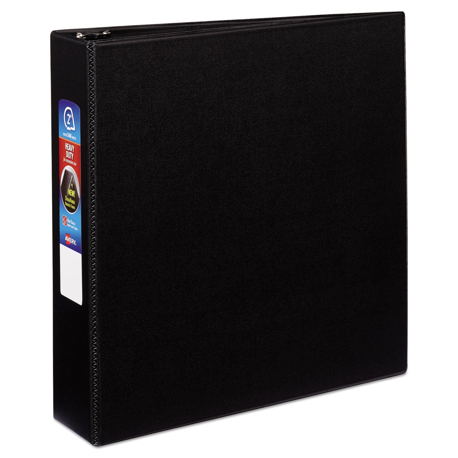 Avery® Heavy-Duty Non-View Binder With Durahinge And One Touch Ezd Rings, 3 Rings, 2" Capacity, 11 X 8.5, Black