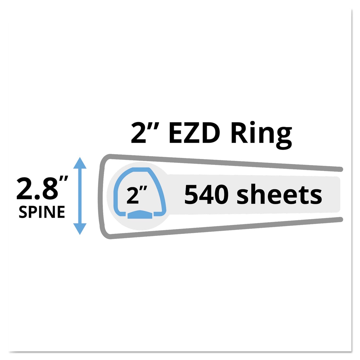 Avery® Heavy-Duty Non-View Binder With Durahinge And One Touch Ezd Rings, 3 Rings, 2" Capacity, 11 X 8.5, Blue
