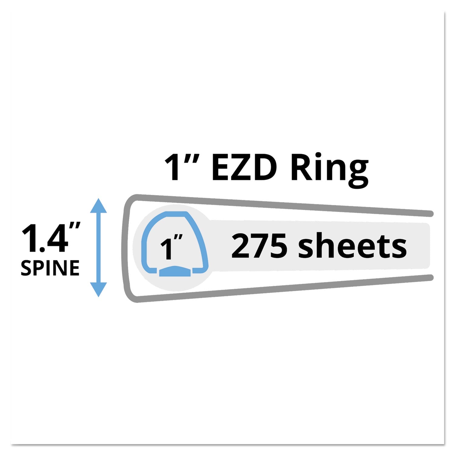 Avery® Heavy-Duty Non-View Binder With Durahinge And One Touch Ezd Rings, 3 Rings, 1" Capacity, 11 X 8.5, Blue