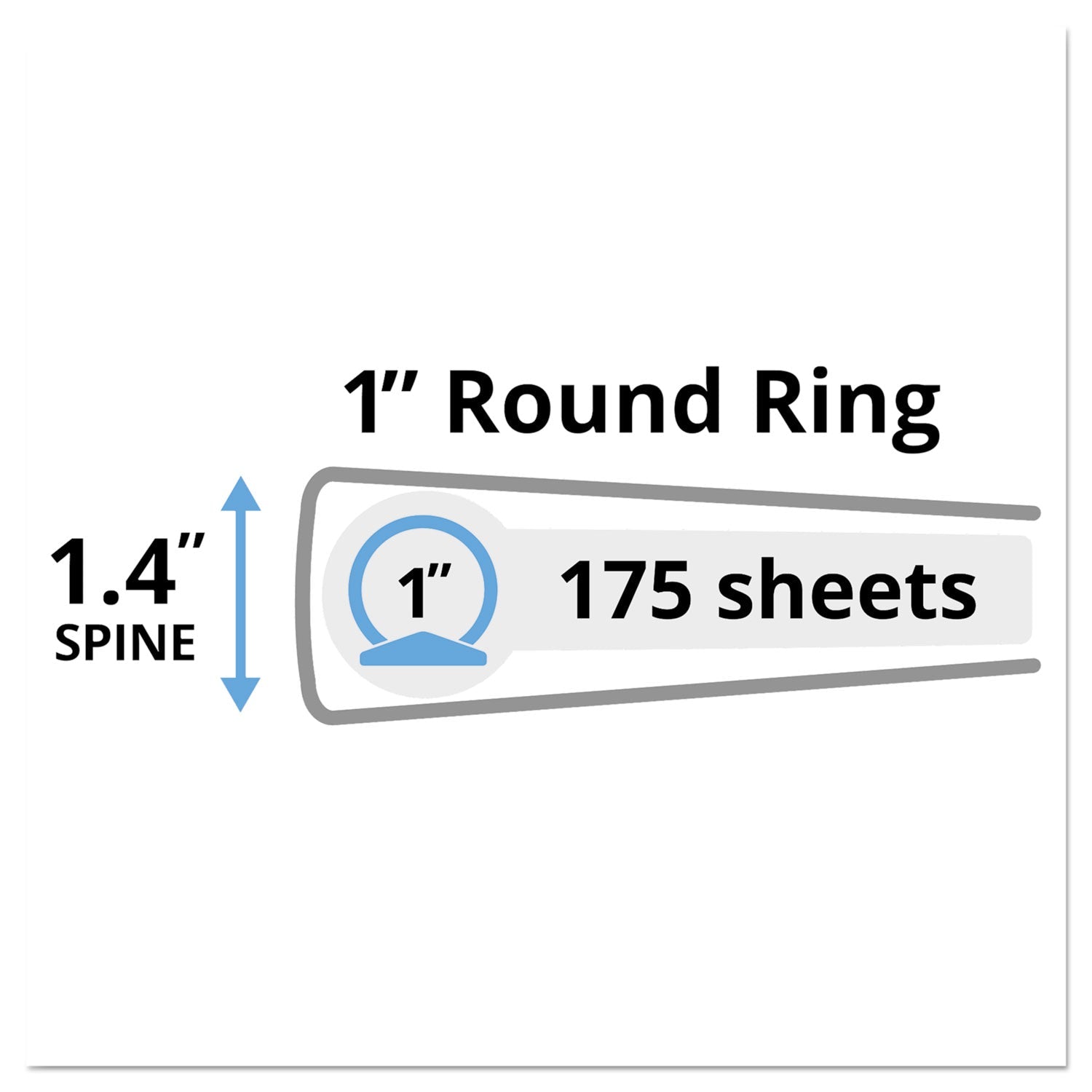 Avery® Mini Size Durable View Binder With Round Rings, 3 Rings, 1" Capacity, 8.5 X 5.5, White
