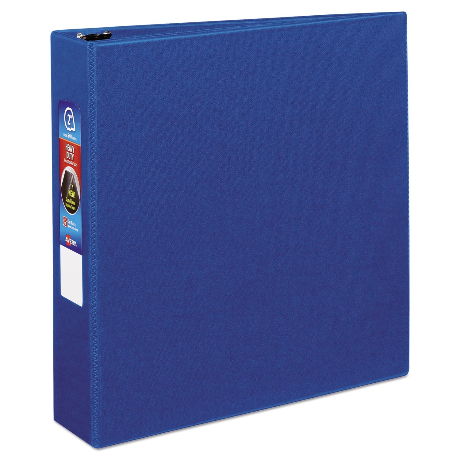 Avery® Heavy-Duty Non-View Binder With Durahinge And One Touch Ezd Rings, 3 Rings, 2" Capacity, 11 X 8.5, Blue