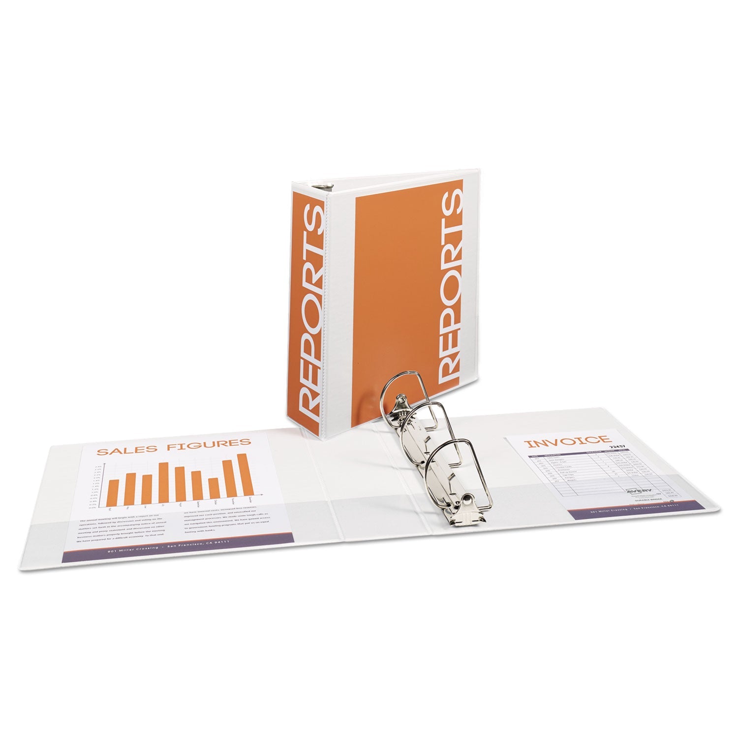 Avery® Durable View Binder With Durahinge And Slant Rings, 3 Rings, 3" Capacity, 11 X 8.5, White