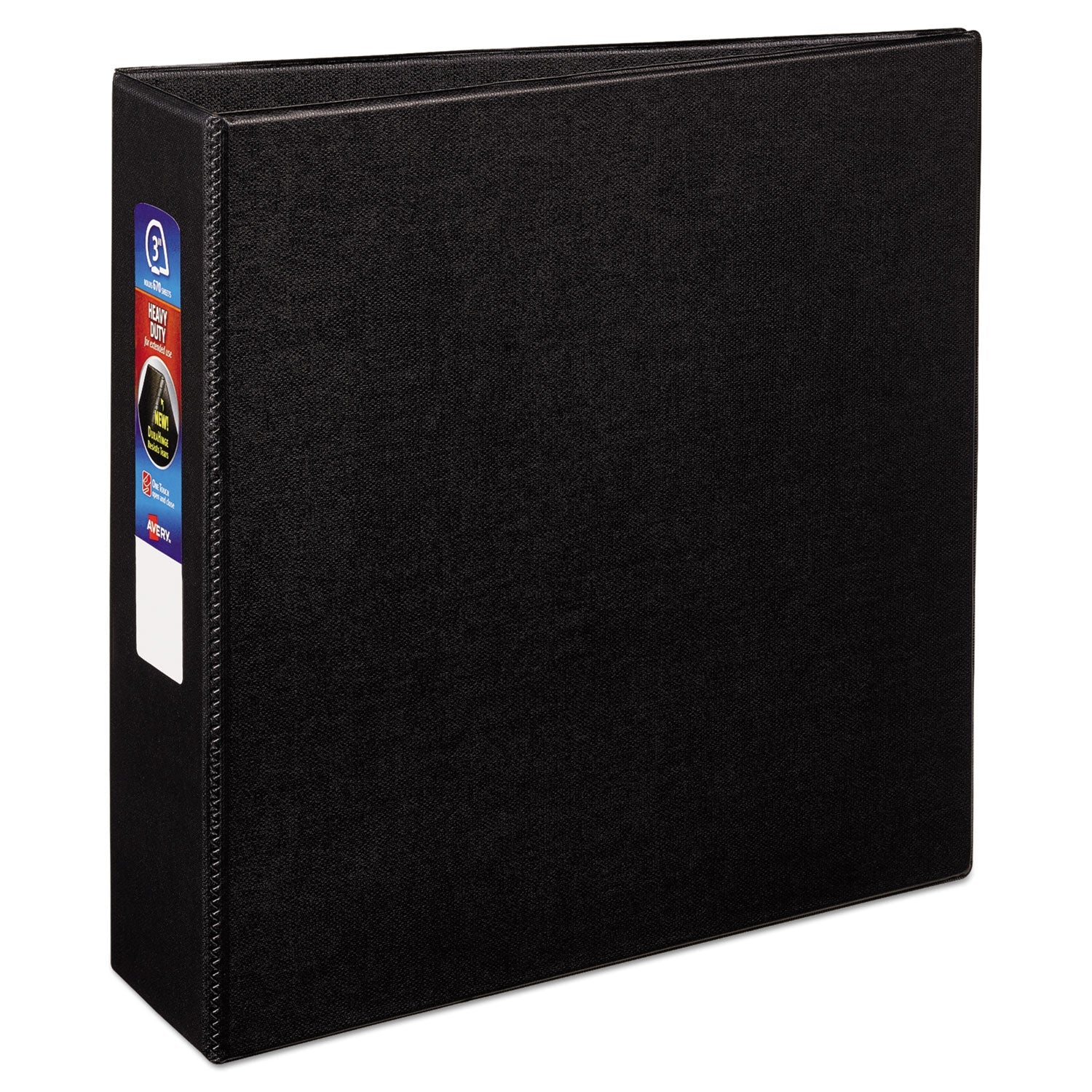 Avery® Heavy-Duty Non-View Binder With Durahinge And Locking One Touch Ezd Rings, 3 Rings, 3" Capacity, 11 X 8.5, Black