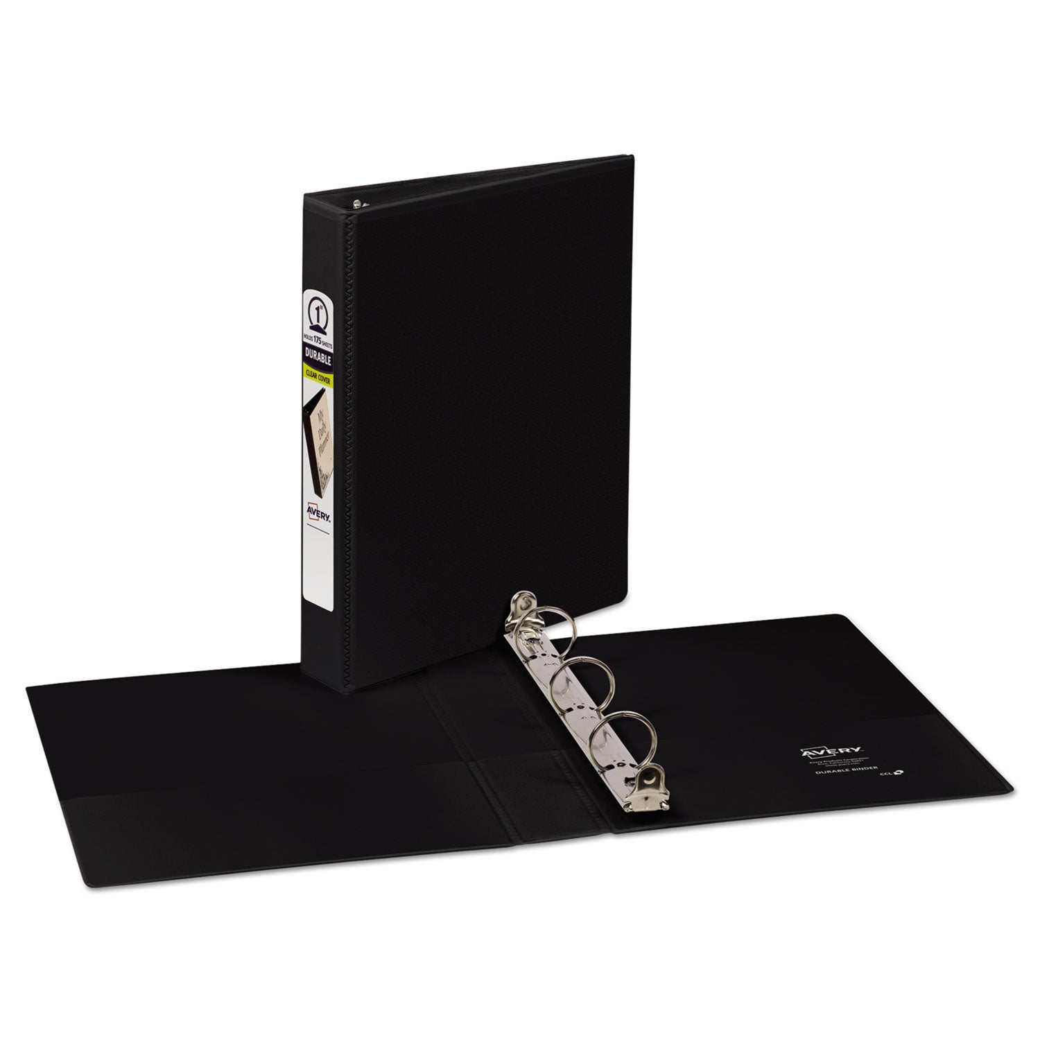 Avery® Mini Size Durable View Binder With Round Rings, 3 Rings, 1" Capacity, 8.5 X 5.5, Black