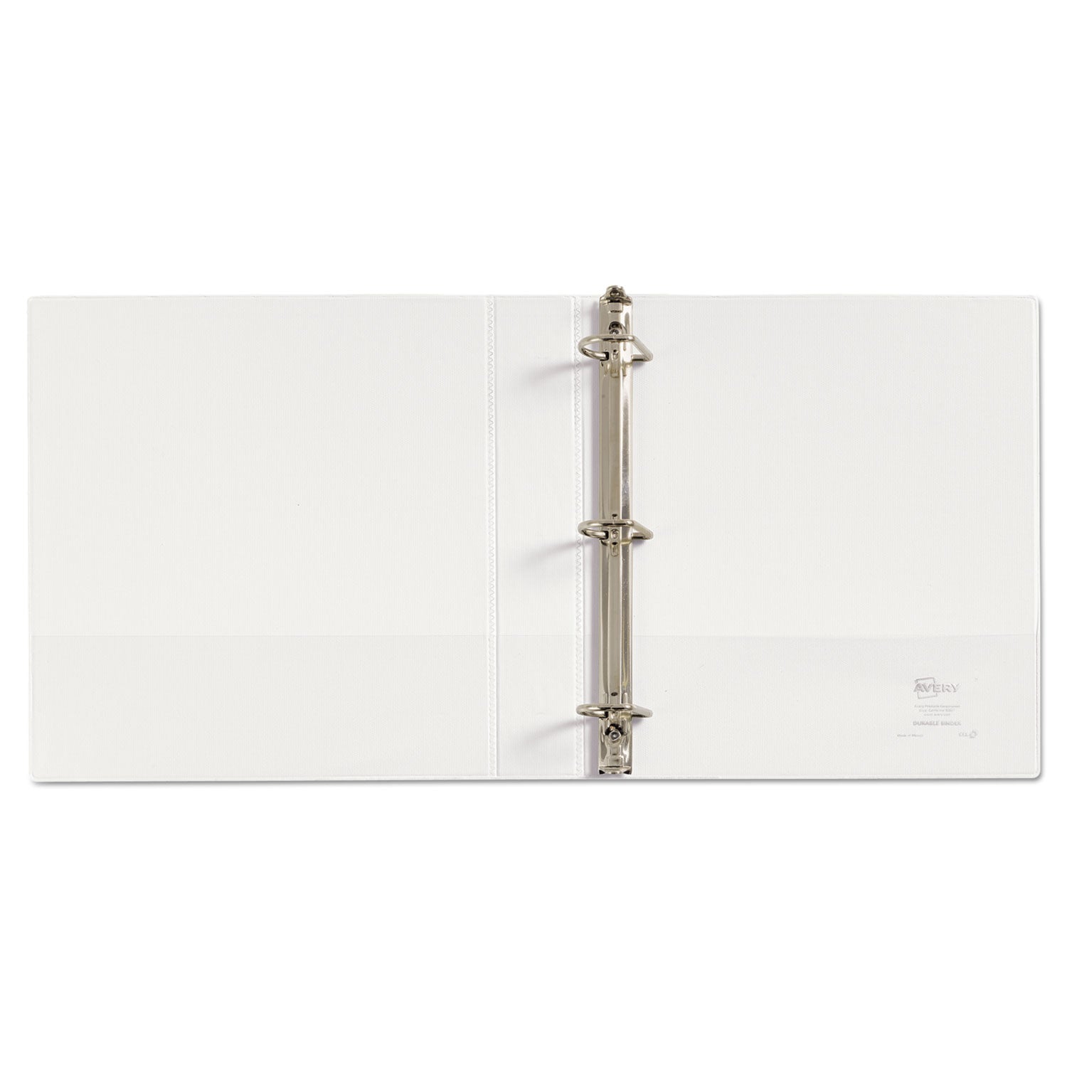 Avery® Durable View Binder With Durahinge And Slant Rings, 3 Rings, 1.5" Capacity, 11 X 8.5, White