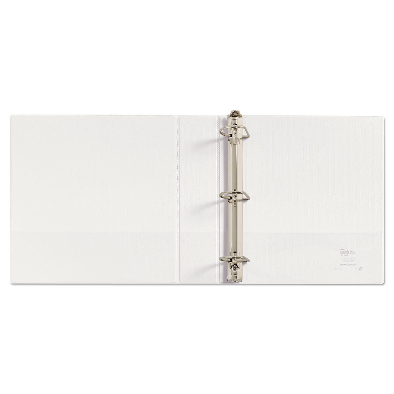 Avery® Durable View Binder With Durahinge And Slant Rings, 3 Rings, 2" Capacity, 11 X 8.5, White