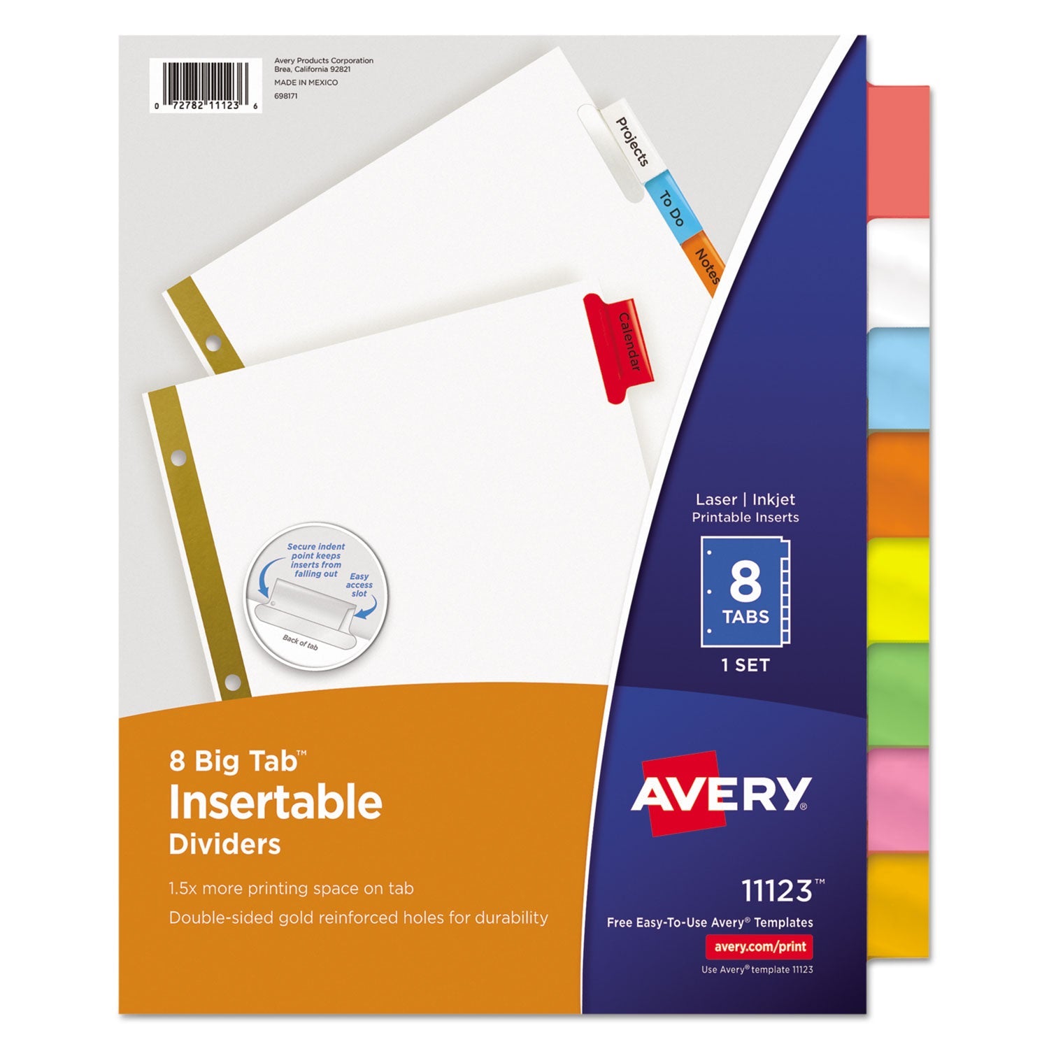 Insertable Big Tab Dividers | 8-Tab | White