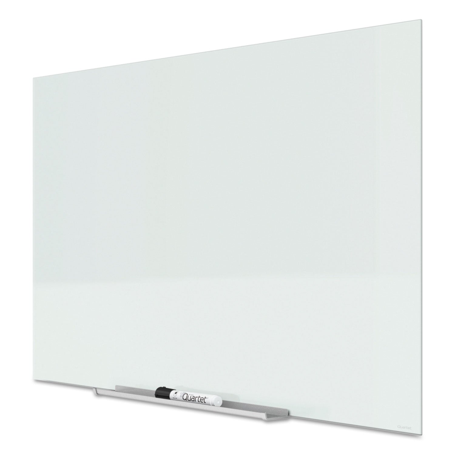 Quartet® InvisaMount Magnetic Glass Marker Board, 74" x 42", White Surface