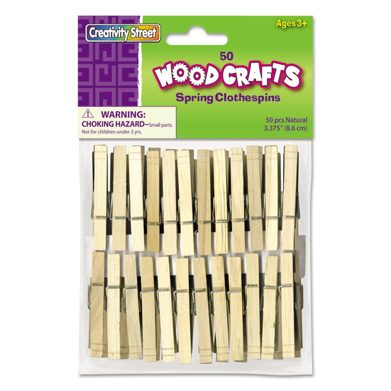 Wood Spring Clothespins | 3.38" | 50-Pack