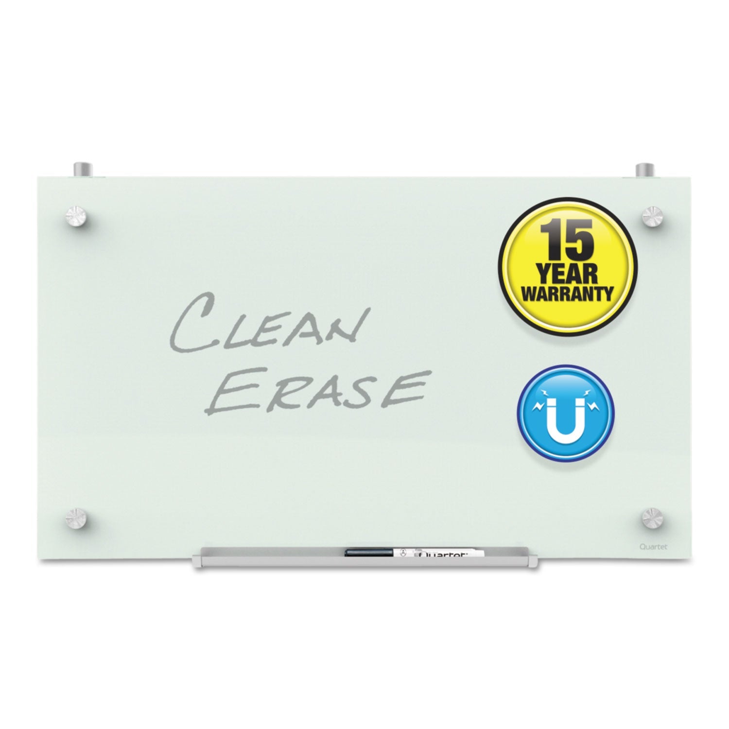 Quartet® Infinity Magnetic Glass Dry Erase Cubicle Board, 30" x 18", White Surface