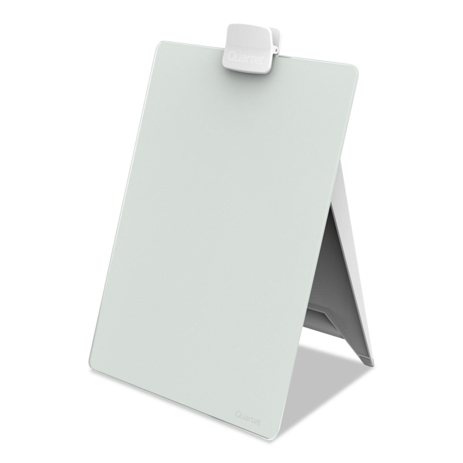 Quartet® Glass Dry Erase Desktop Copy Holder, 20 Sheet Capacity, Glass/Plastic, White