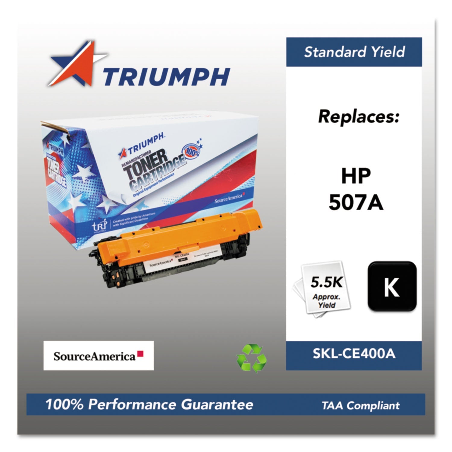 Triumph™ 751000nsh1278 Remanufactured Ce400a (507a) Toner, 5,500 Page-Yield, Black
