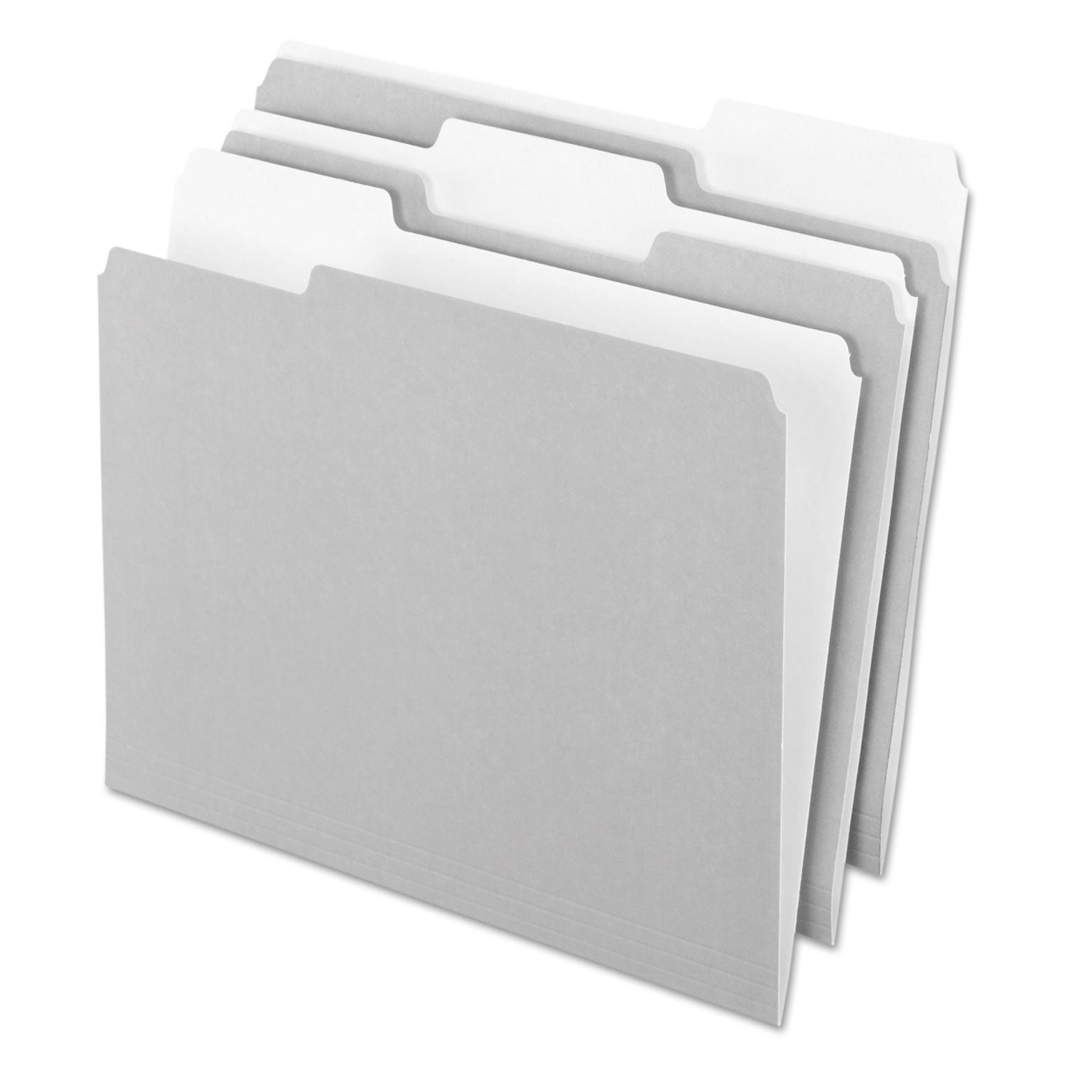 Pendaflex® Interior File Folders, 1/3-Cut Tabs: Assorted, Letter Size, Gray, 100/Box