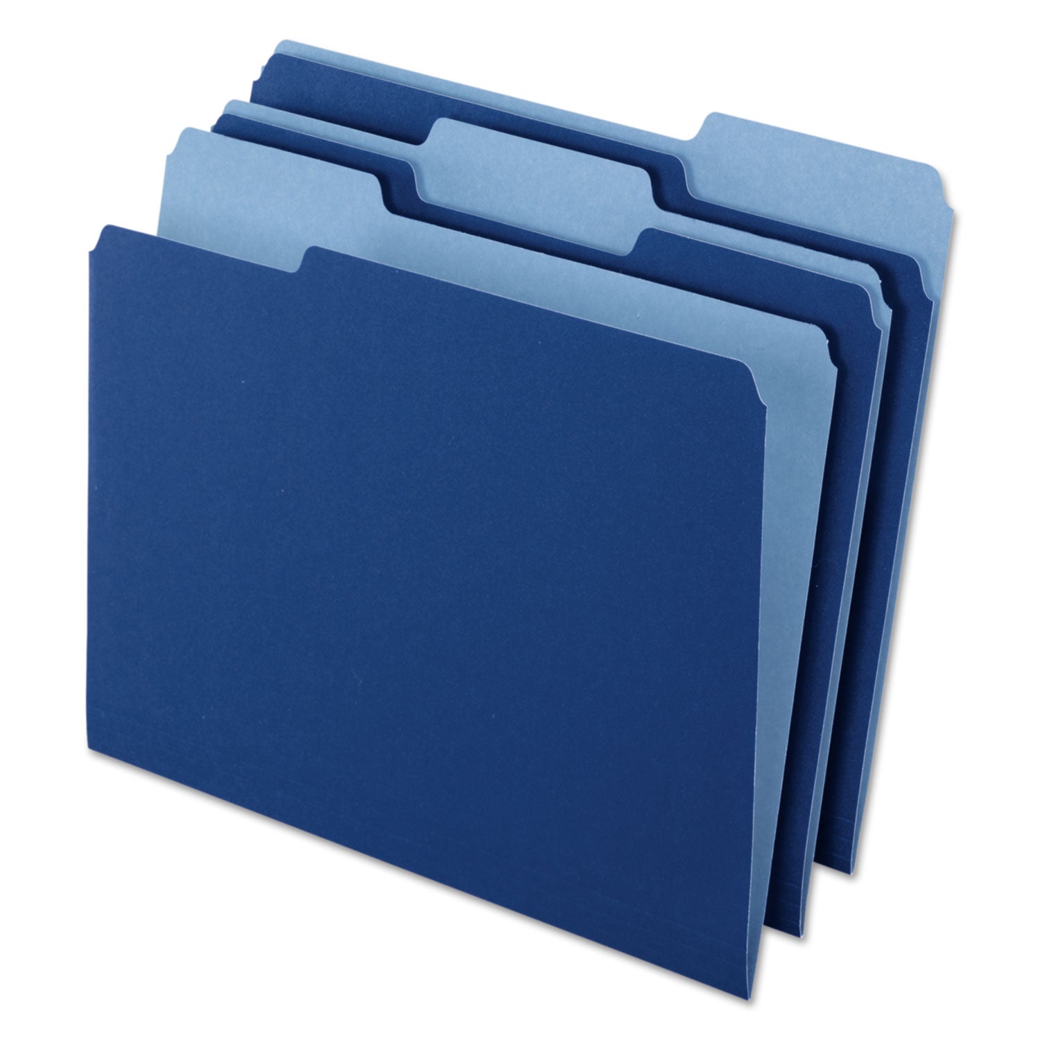 Pendaflex® Interior File Folders, 1/3-Cut Tabs: Assorted, Letter Size, Navy Blue, 100/Box
