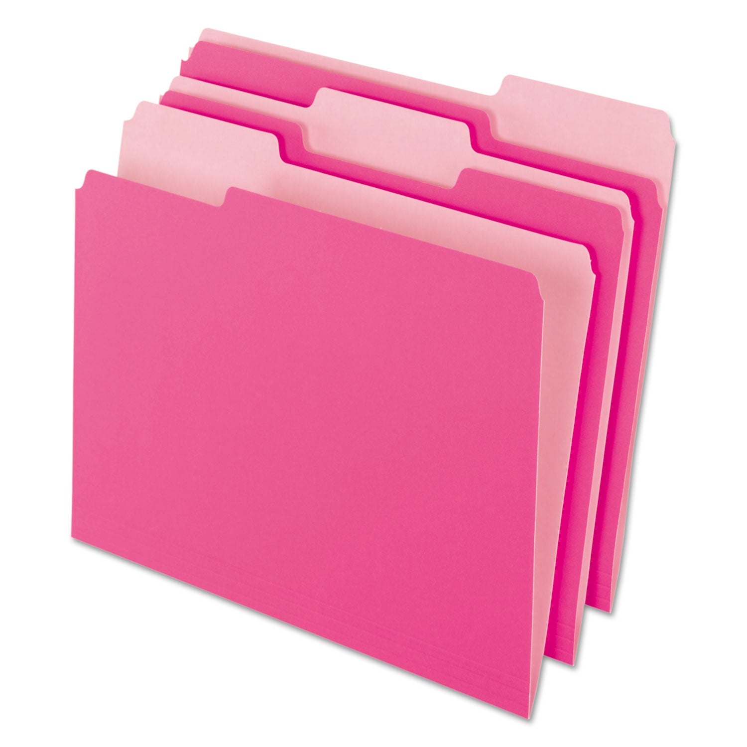 Pendaflex® Interior File Folders, 1/3-Cut Tabs: Assorted, Letter Size, Pink, 100/Box