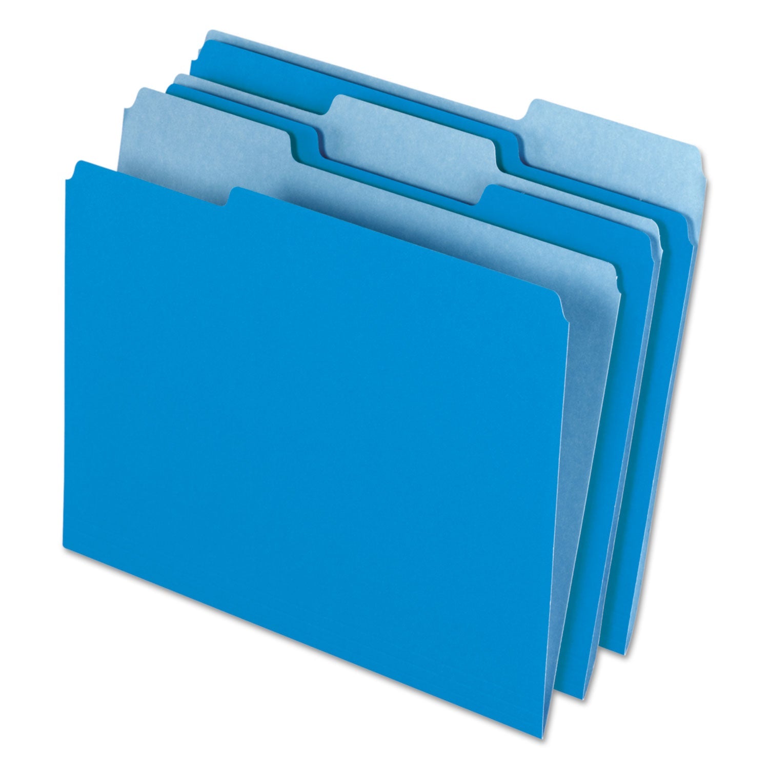 Pendaflex® Interior File Folders, 1/3-Cut Tabs: Assorted, Letter Size, Blue, 100/Box
