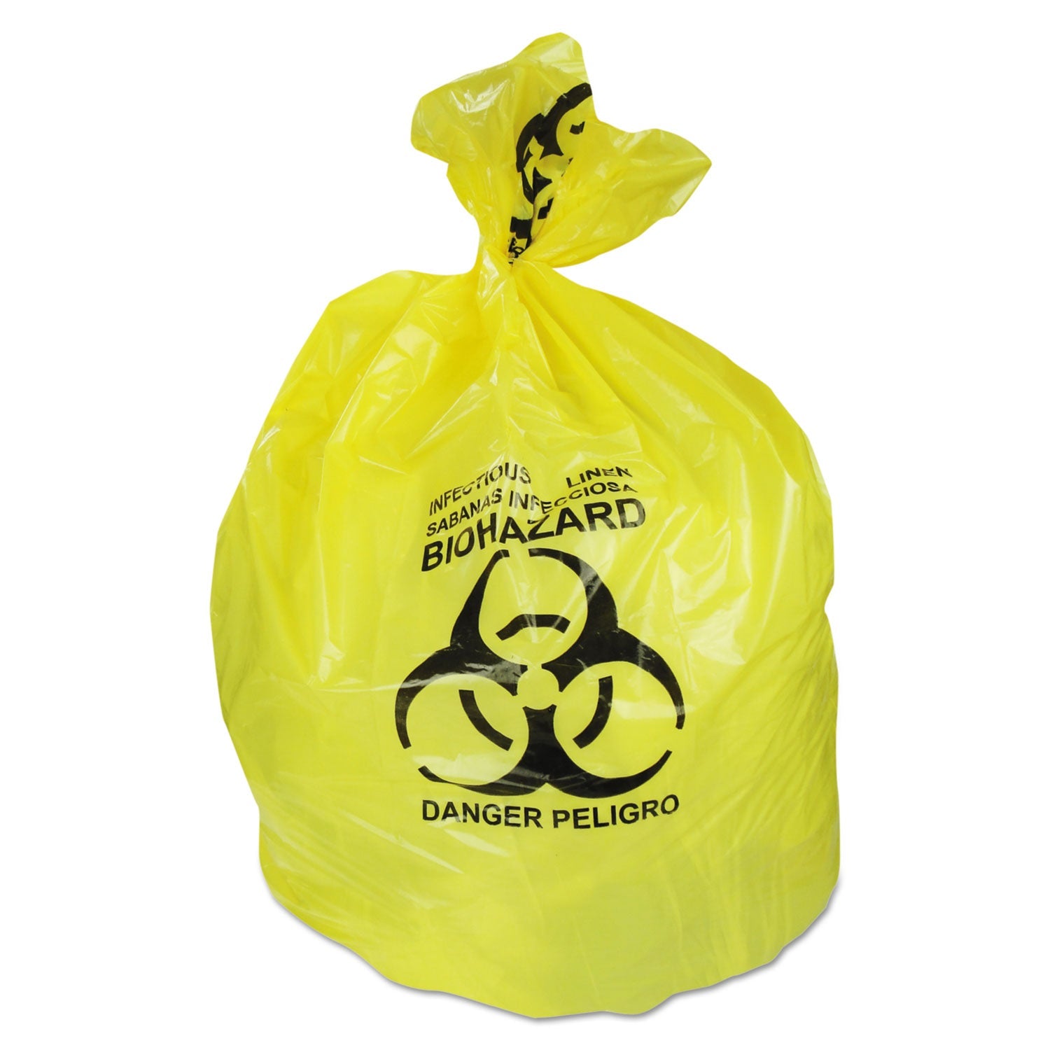 Biohazard Printed Can Liners | 30 Gal, Yellow